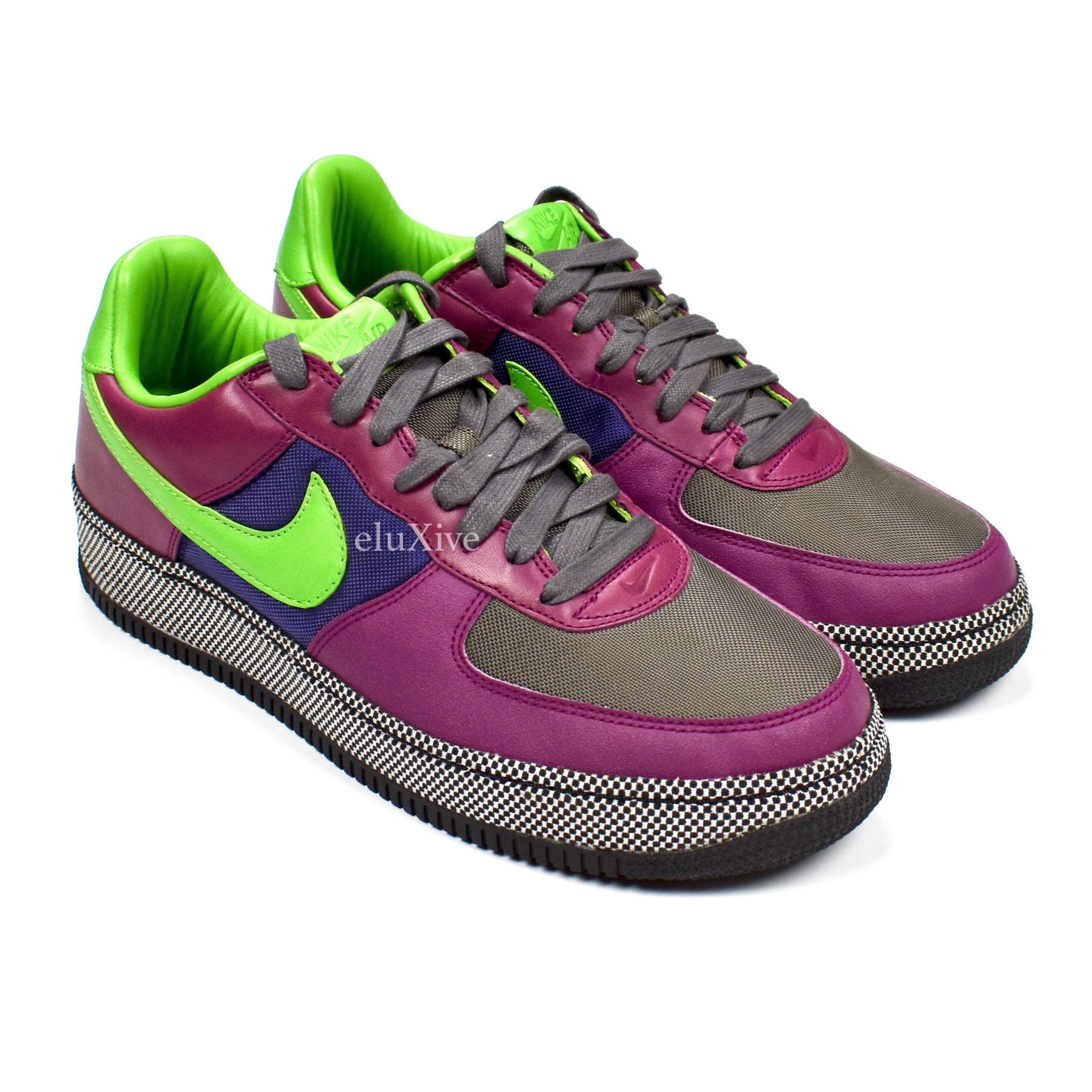 image of Nike Air Force 1 Inside Out Midnight Fog Green Bean Ds Shoes in Green Purple, Men's (Size 10)