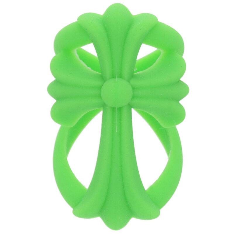 image of Chrome Hearts Rubber Infinity Cross Ring in Green, Men's
