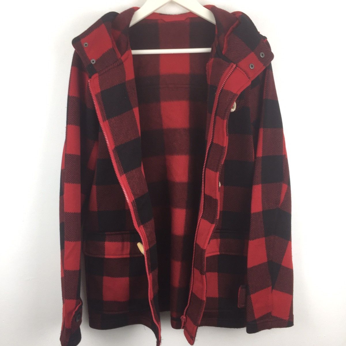 Japanese Brand × Uniqlo Checkered duffel coat wool hoodie jacket Size US M / EU 48-50 / 2 - 2 Thumbnail