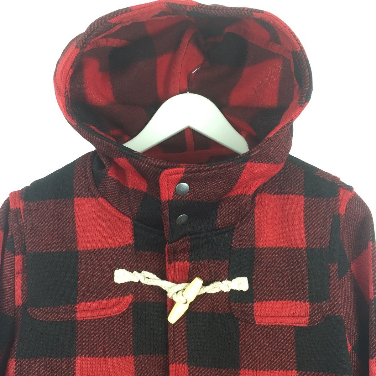 Japanese Brand × Uniqlo Checkered duffel coat wool hoodie jacket Size US M / EU 48-50 / 2 - 1 Thumbnail