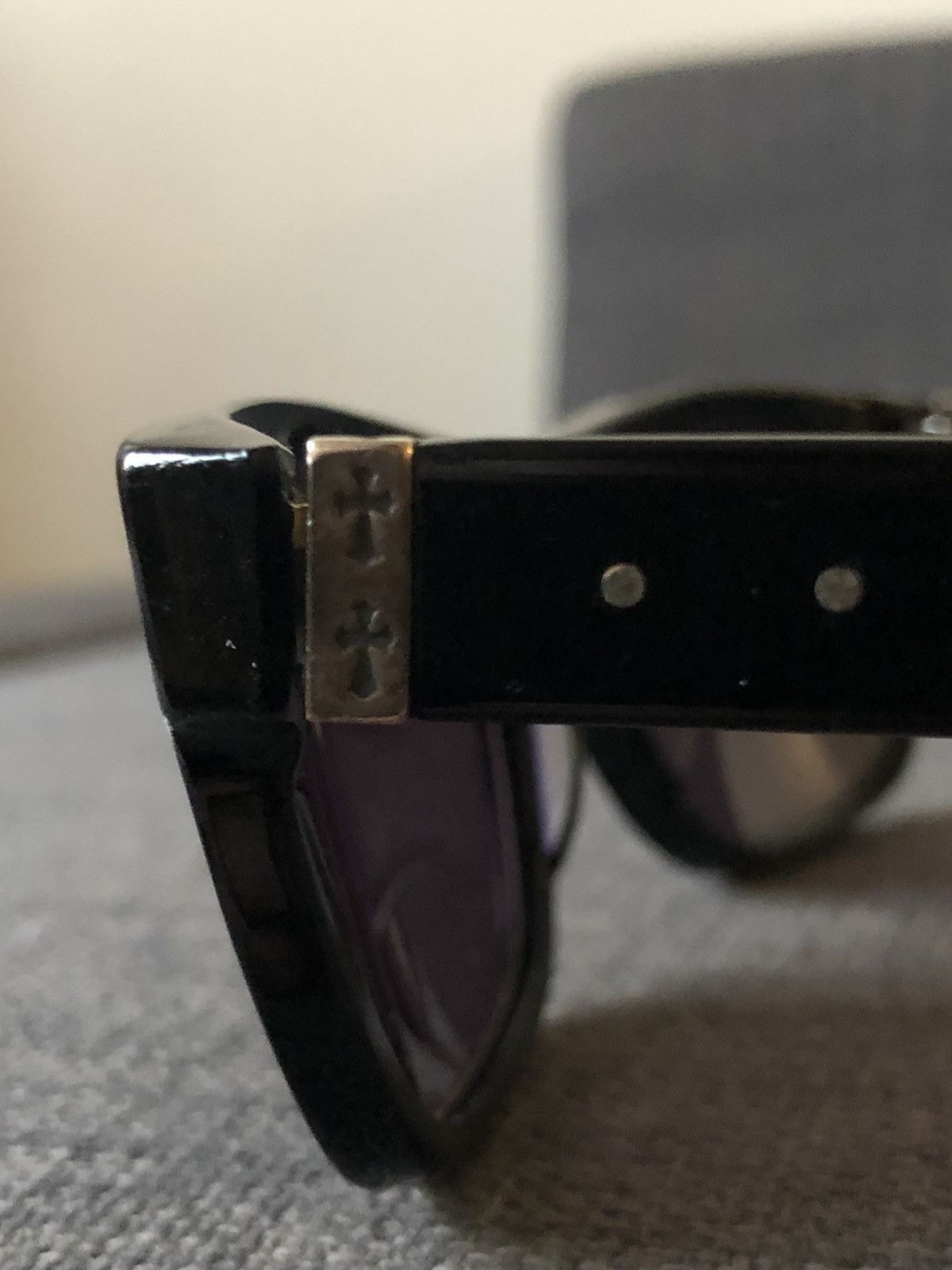 Chrome Hearts Chrome Hearts 2000s Red Cross Red Lens Silver Hinge Shades Size ONE SIZE - 8 Thumbnail