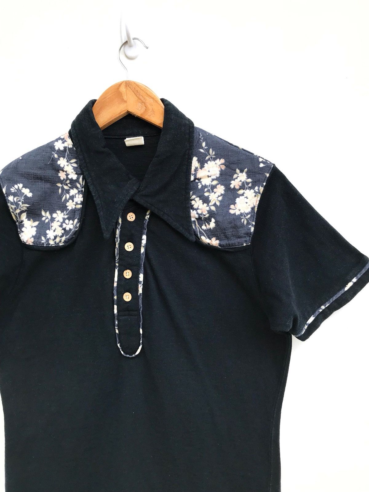 Japanese Brand Eternal Floral Patchwork Attach Polo Shirts