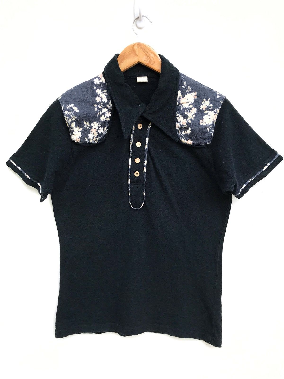 Eternal × Japanese Brand Japanese Brand Eternal Floral Patchwork Attach Polo Shirts Size US M / EU 48-50 / 2 - 3 Thumbnail