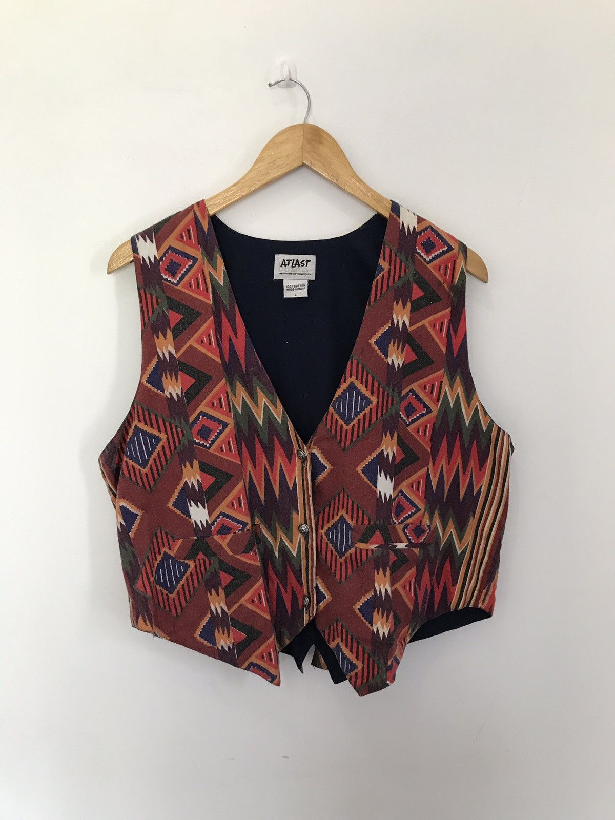 image of Mexicana x Navajo Vintage 90's Mexican Style Vest Nice Design Jacket, Men's (Size Large)