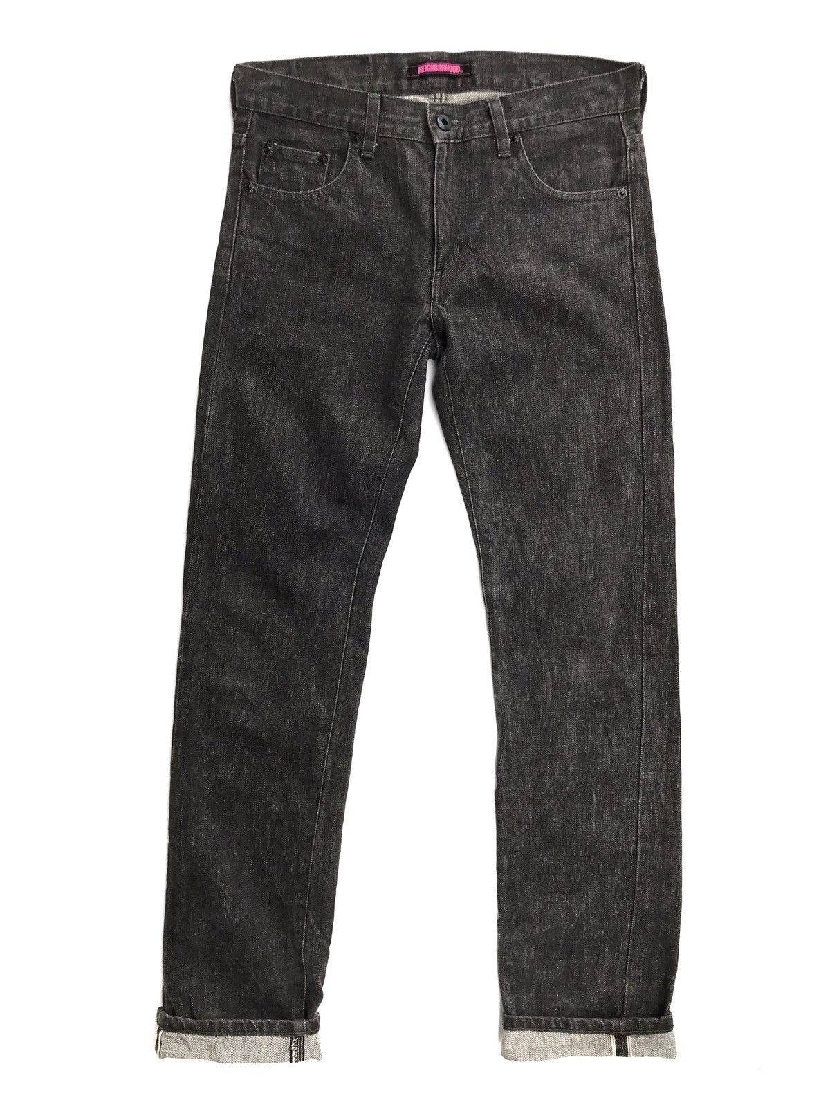 Neighborhood Neighborhood Denim Narrow 02 Black Distressed Selvedge Jean Size US 30 / EU 46 - 2 Thumbnail