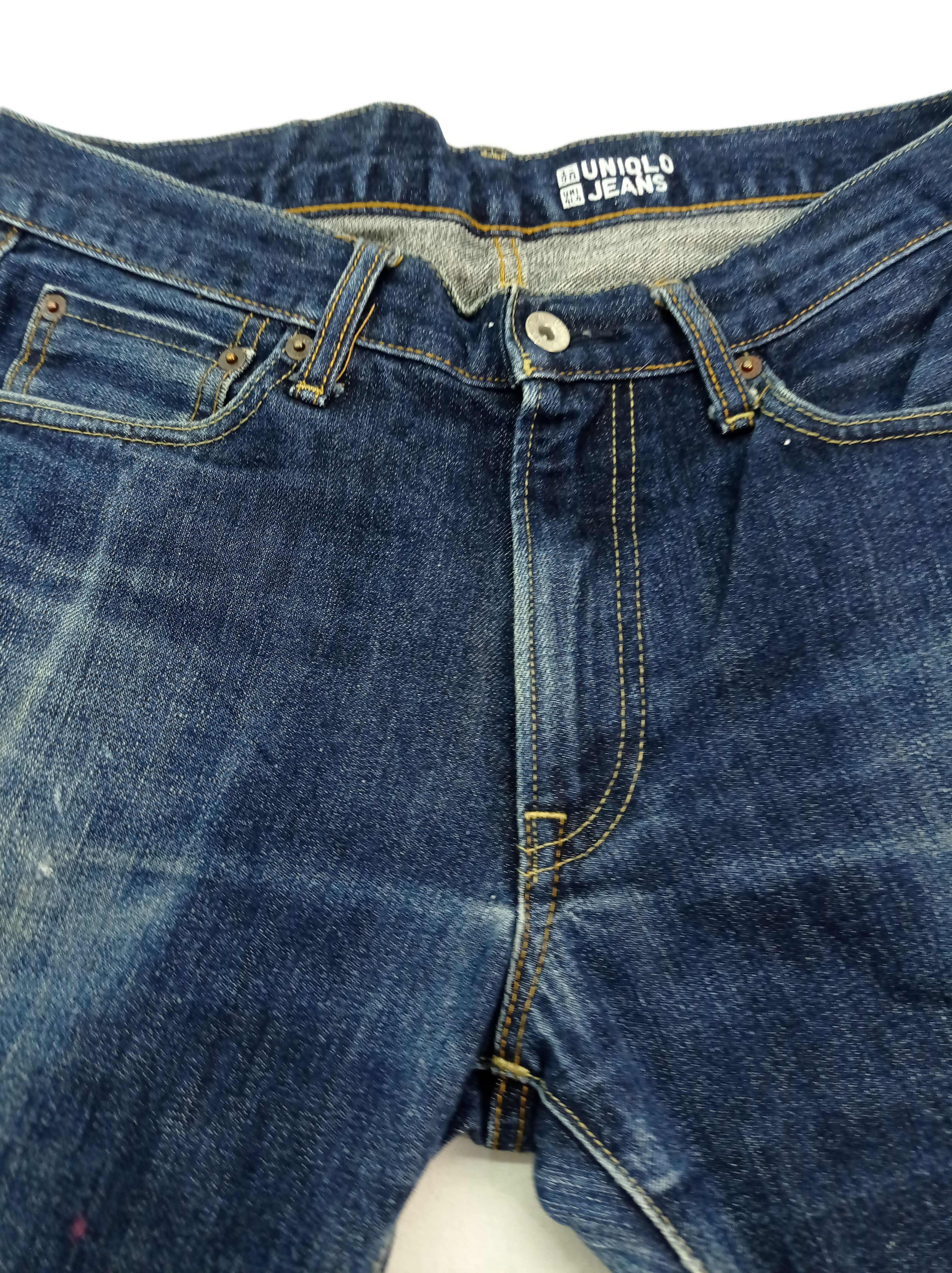 Japanese Brand 🔥Uniqlo Selvage Paint Splatter Denim Pants Size US 31 - 8 Thumbnail