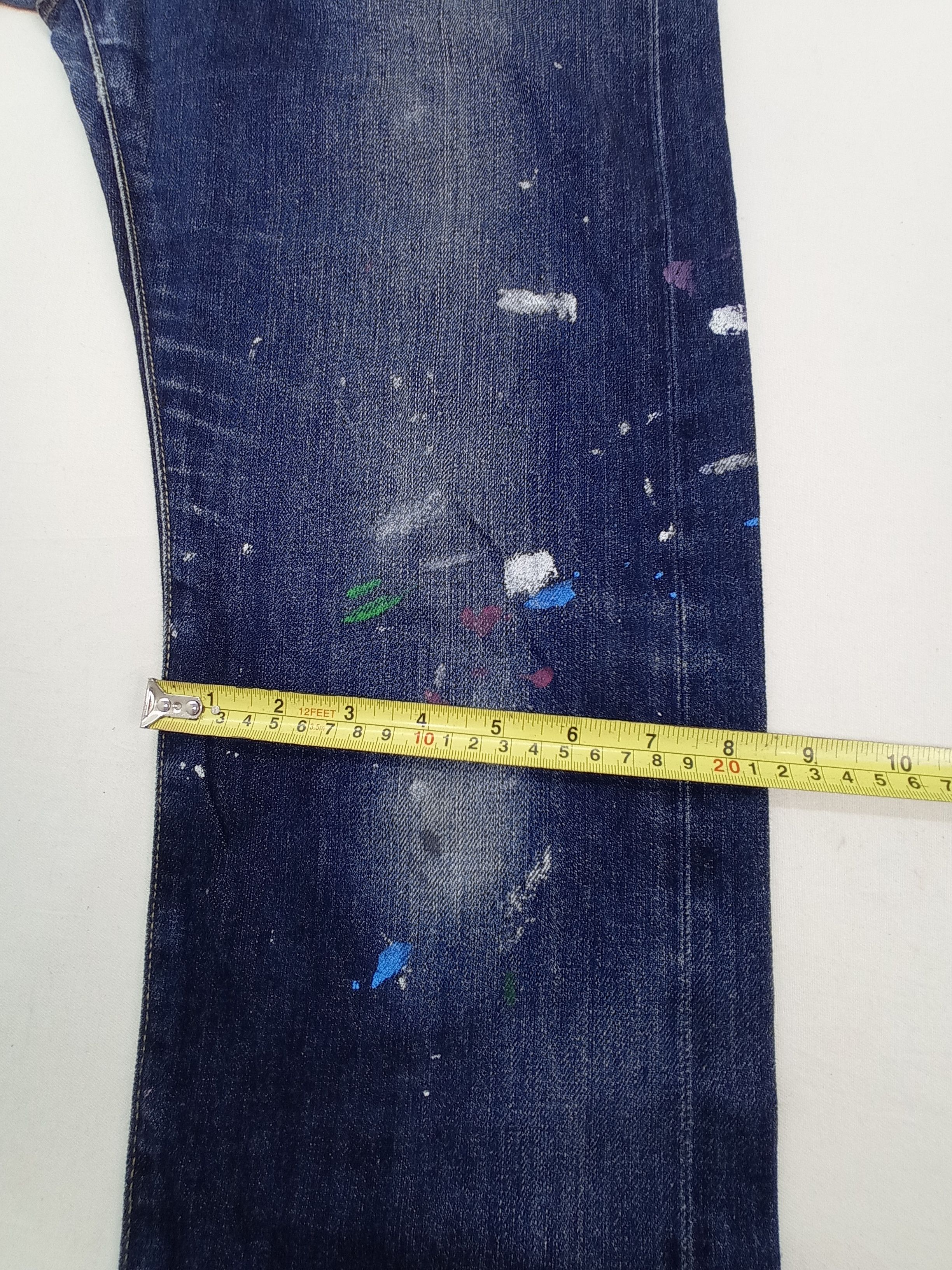 Japanese Brand 🔥Uniqlo Selvage Paint Splatter Denim Pants Size US 31 - 21 Thumbnail
