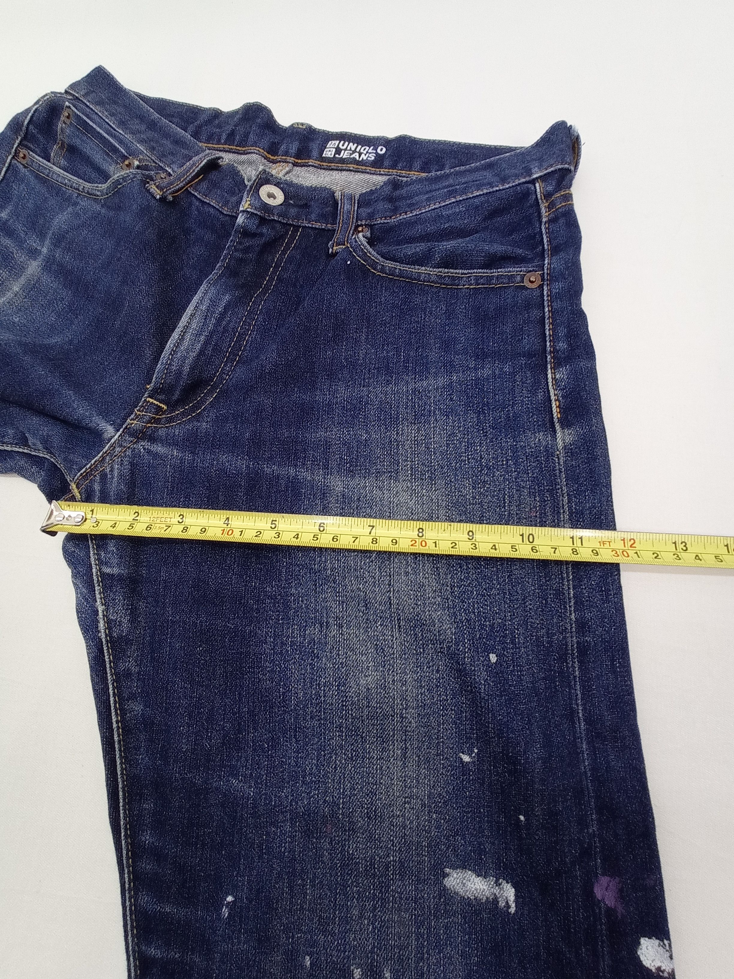 Japanese Brand 🔥Uniqlo Selvage Paint Splatter Denim Pants Size US 31 - 22 Thumbnail