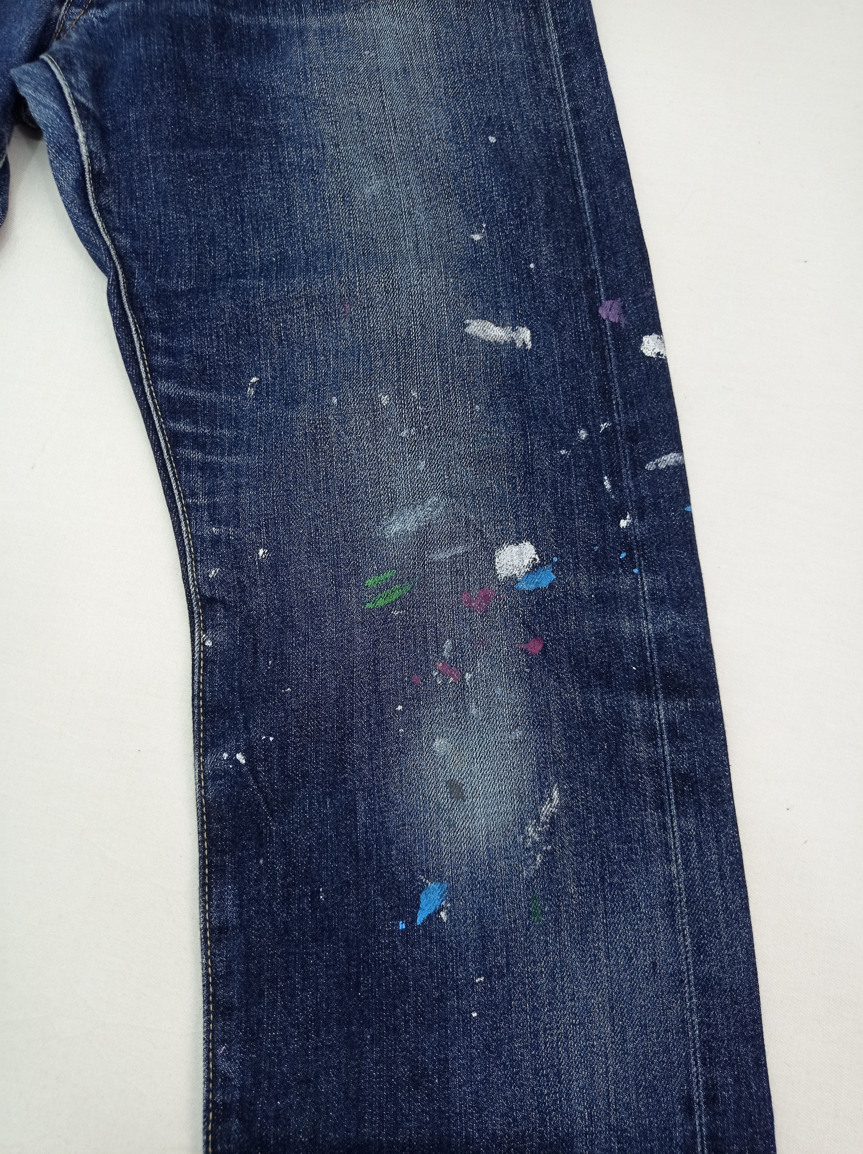 Japanese Brand 🔥Uniqlo Selvage Paint Splatter Denim Pants Size US 31 - 9 Thumbnail