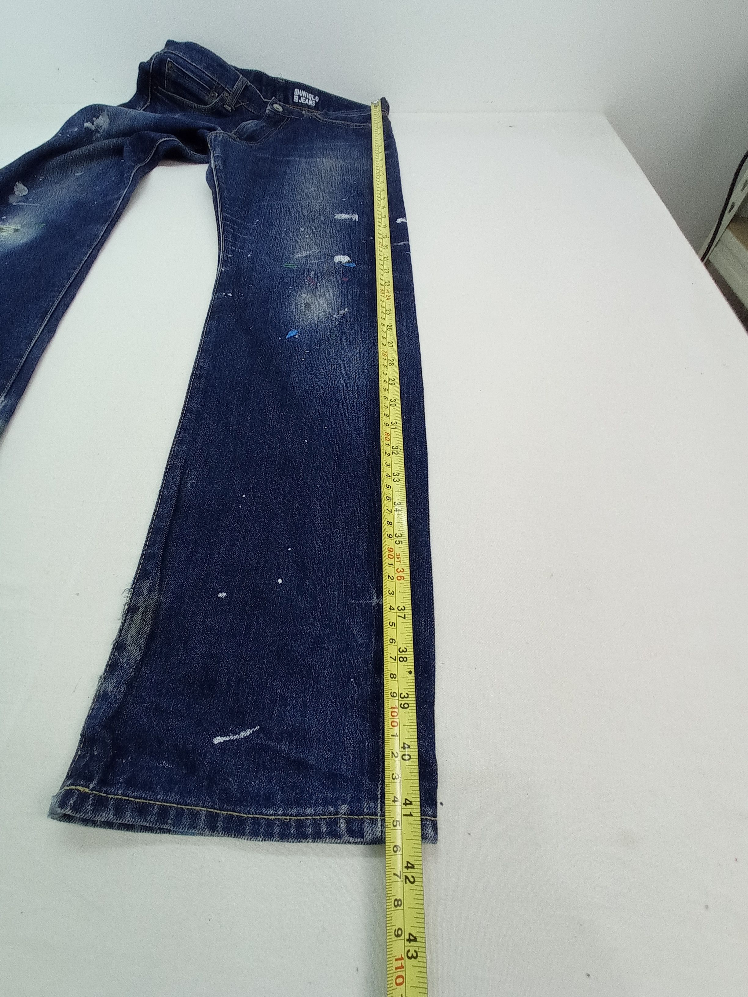Japanese Brand 🔥Uniqlo Selvage Paint Splatter Denim Pants Size US 31 - 19 Thumbnail