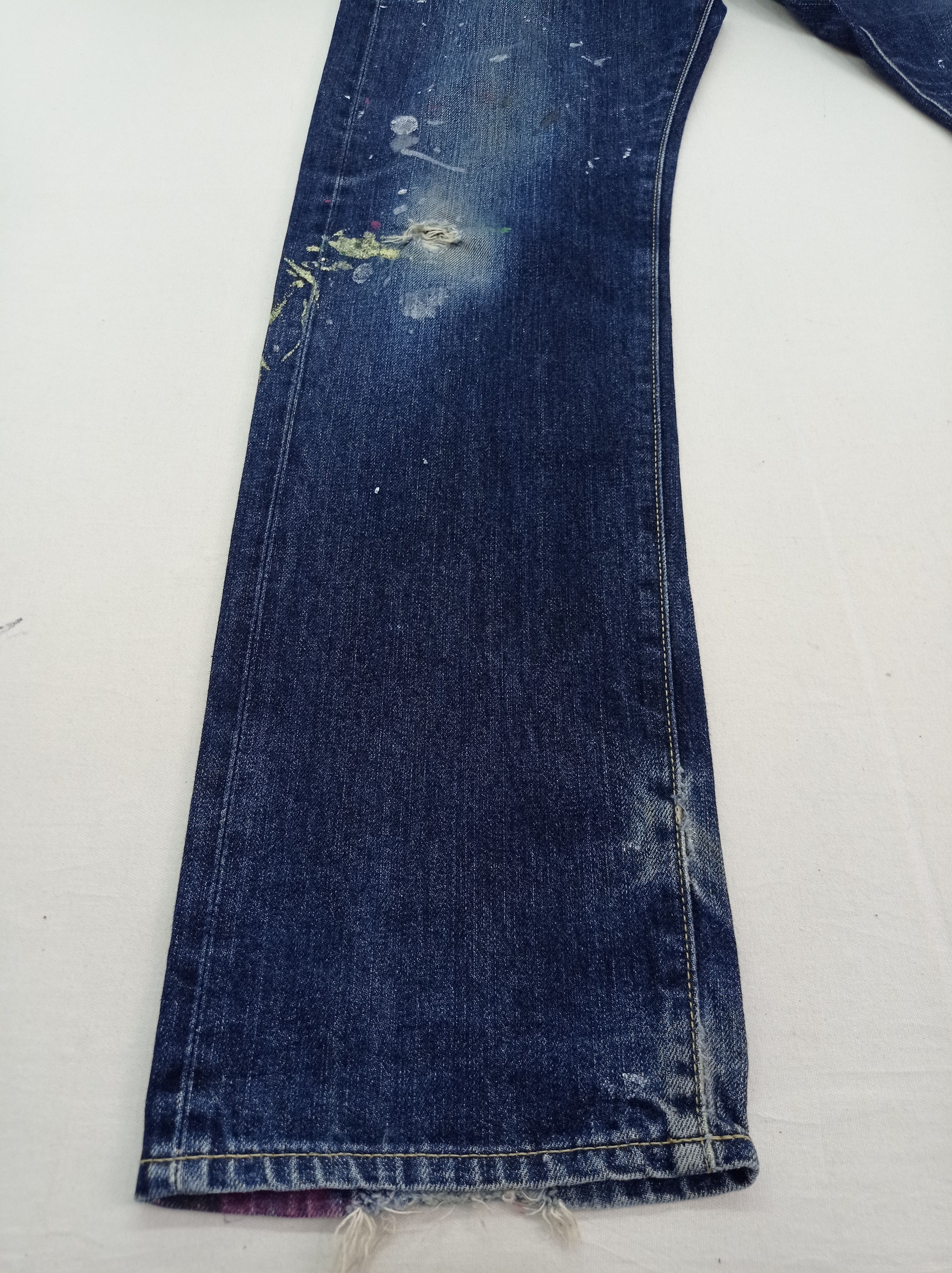 Japanese Brand 🔥Uniqlo Selvage Paint Splatter Denim Pants Size US 31 - 11 Thumbnail
