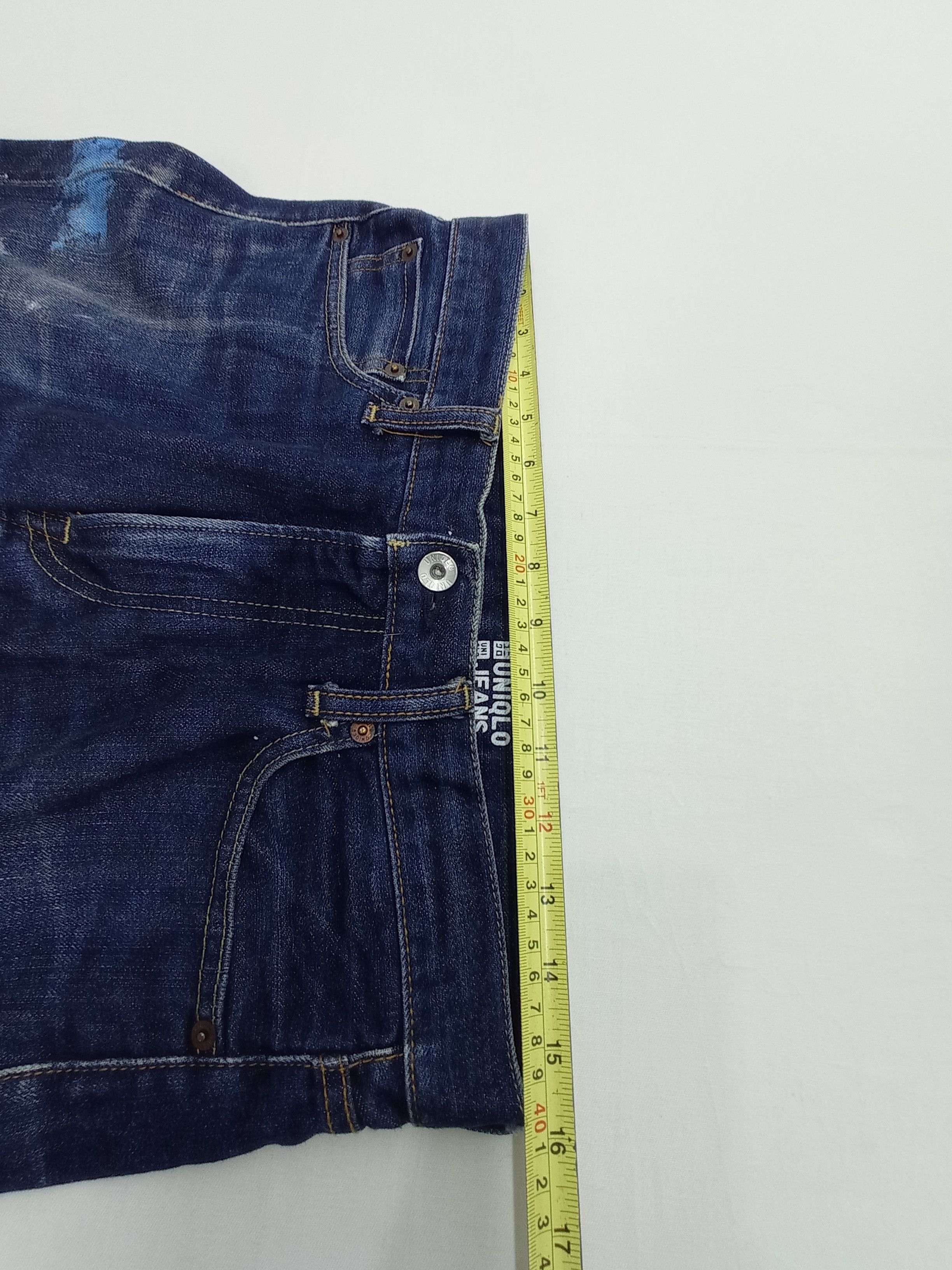 Japanese Brand 🔥Uniqlo Selvage Paint Splatter Denim Pants Size US 31 - 24 Thumbnail