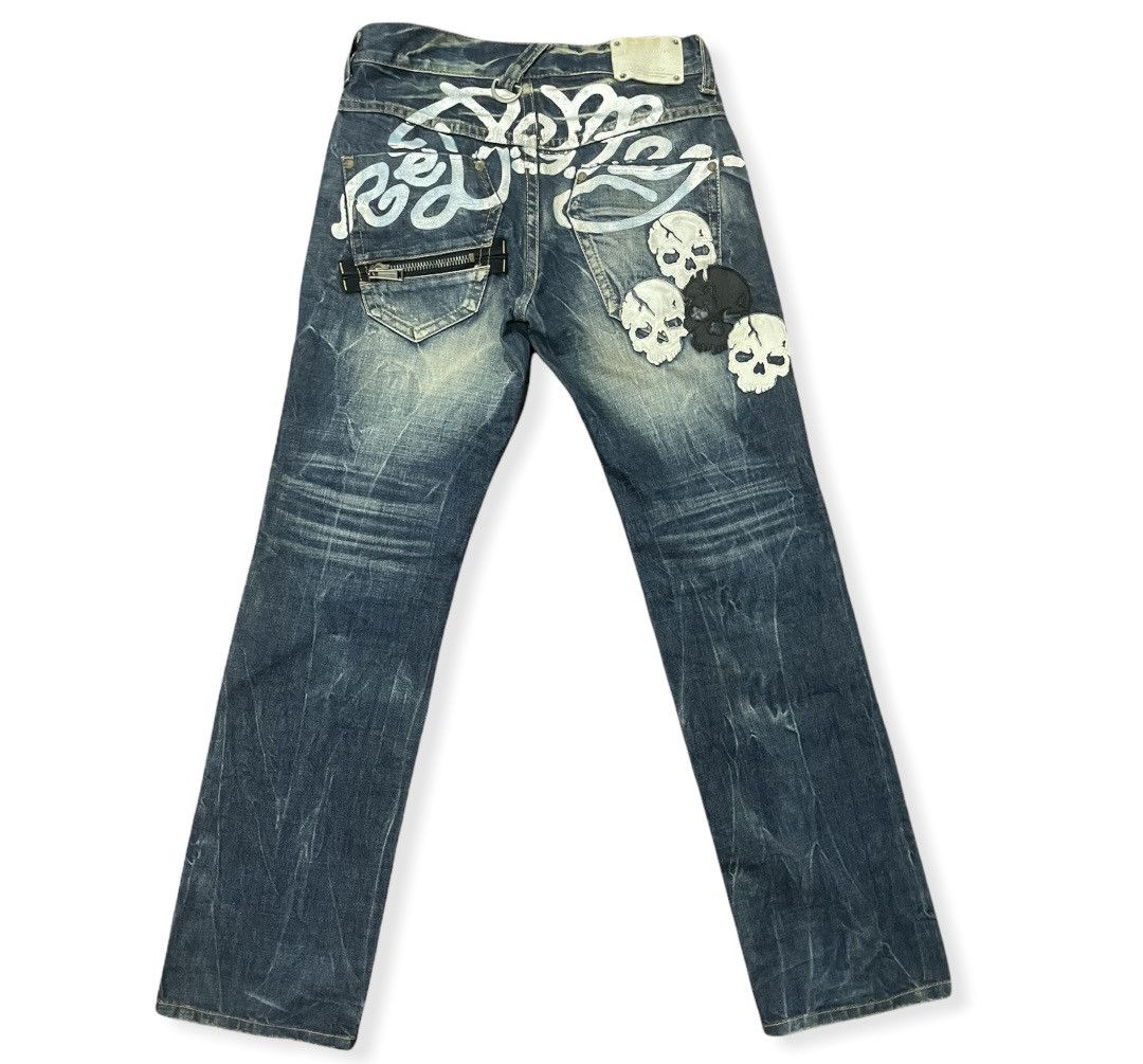 Japanese Brand Japanese Brand Red Pepper Stone Wash Skull Patches Jeans Size US 31 - 2 Thumbnail