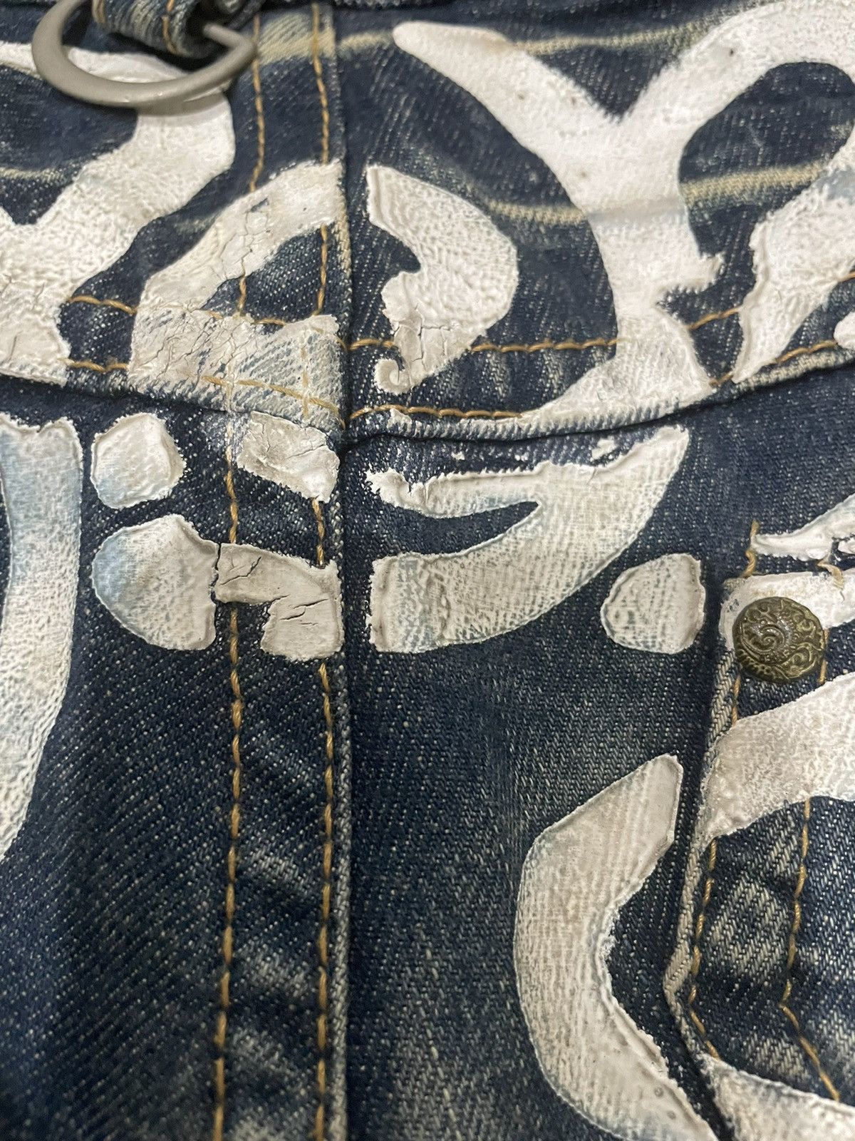 Japanese Brand Japanese Brand Red Pepper Stone Wash Skull Patches Jeans Size US 31 - 12 Thumbnail