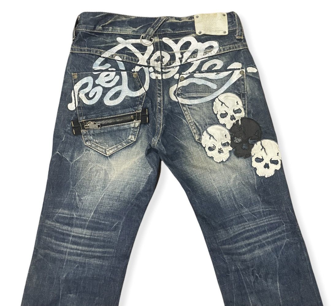 Japanese Brand Japanese Brand Red Pepper Stone Wash Skull Patches Jeans Size US 31 - 1 Thumbnail