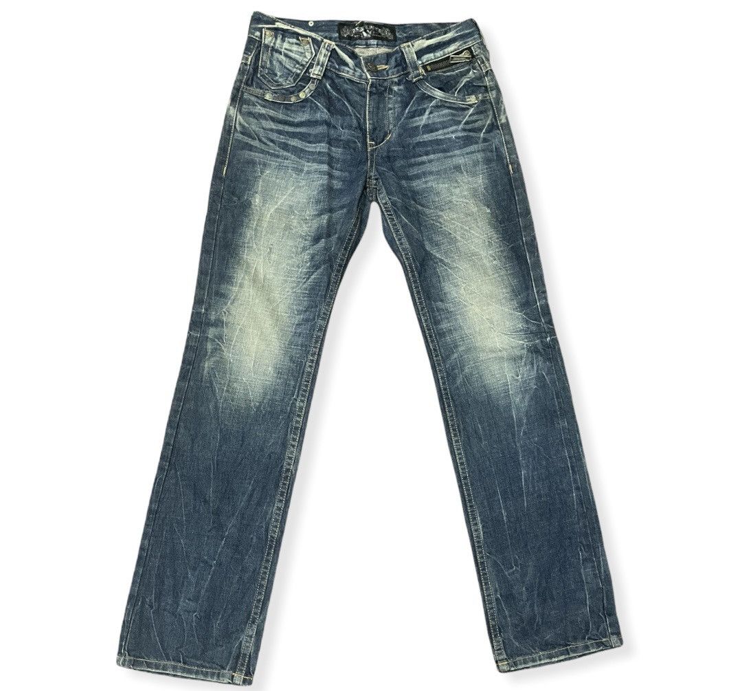 Japanese Brand Japanese Brand Red Pepper Stone Wash Skull Patches Jeans Size US 31 - 6 Thumbnail