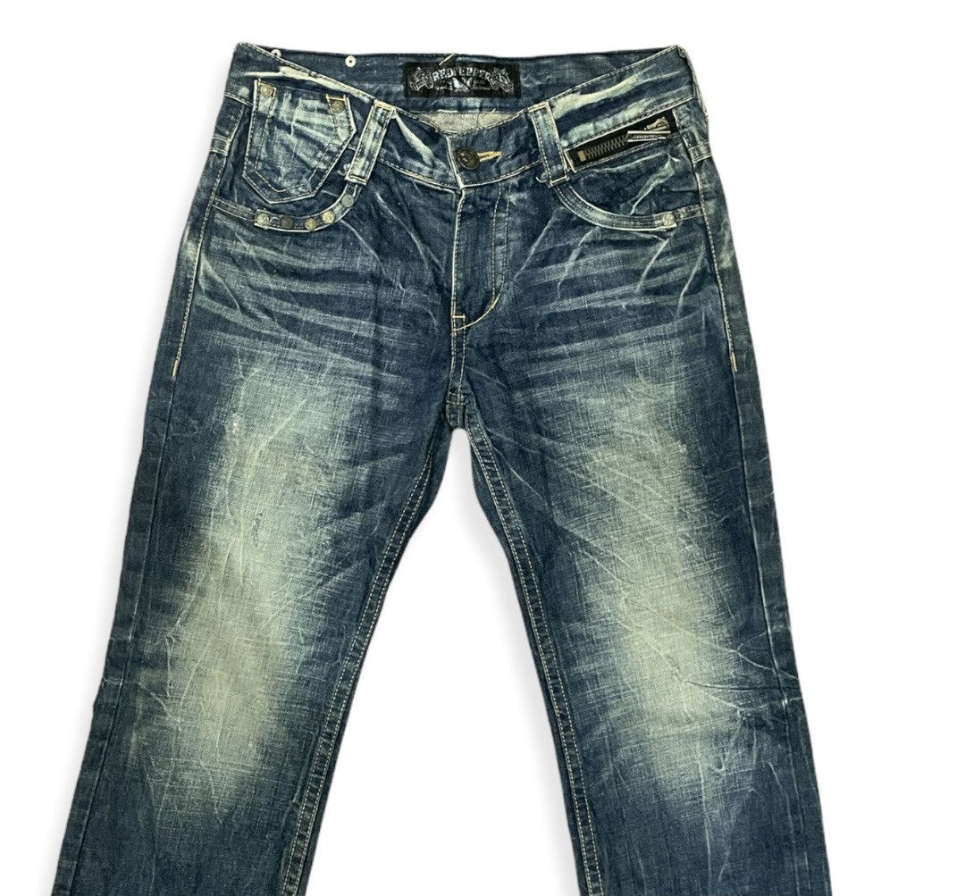 Japanese Brand Japanese Brand Red Pepper Stone Wash Skull Patches Jeans Size US 31 - 5 Thumbnail