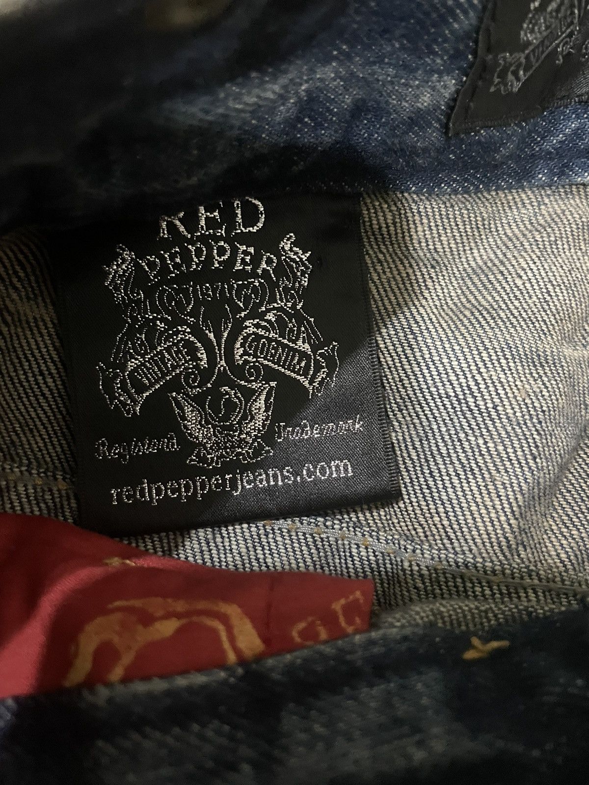 Japanese Brand Japanese Brand Red Pepper Stone Wash Skull Patches Jeans Size US 31 - 19 Thumbnail