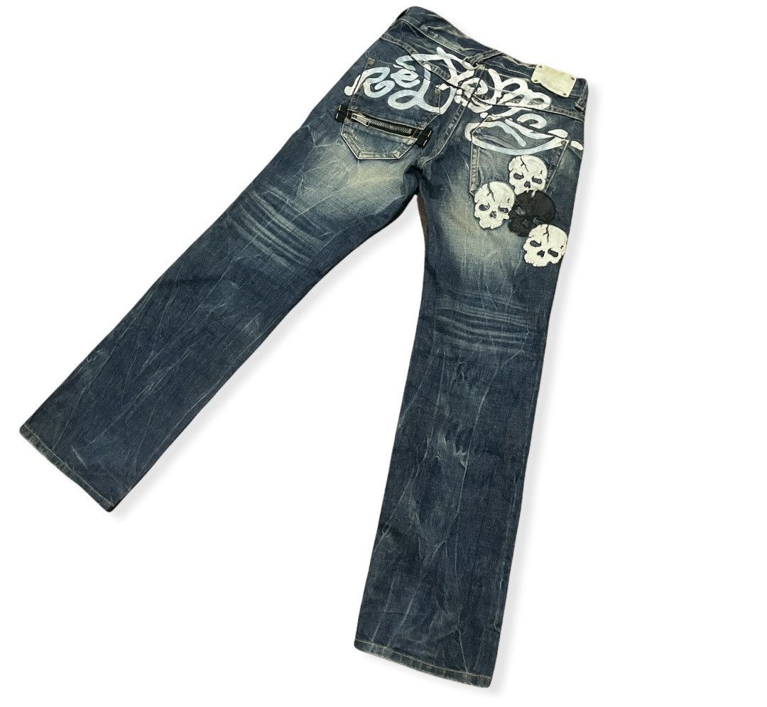 Japanese Brand Japanese Brand Red Pepper Stone Wash Skull Patches Jeans Size US 31 - 4 Thumbnail