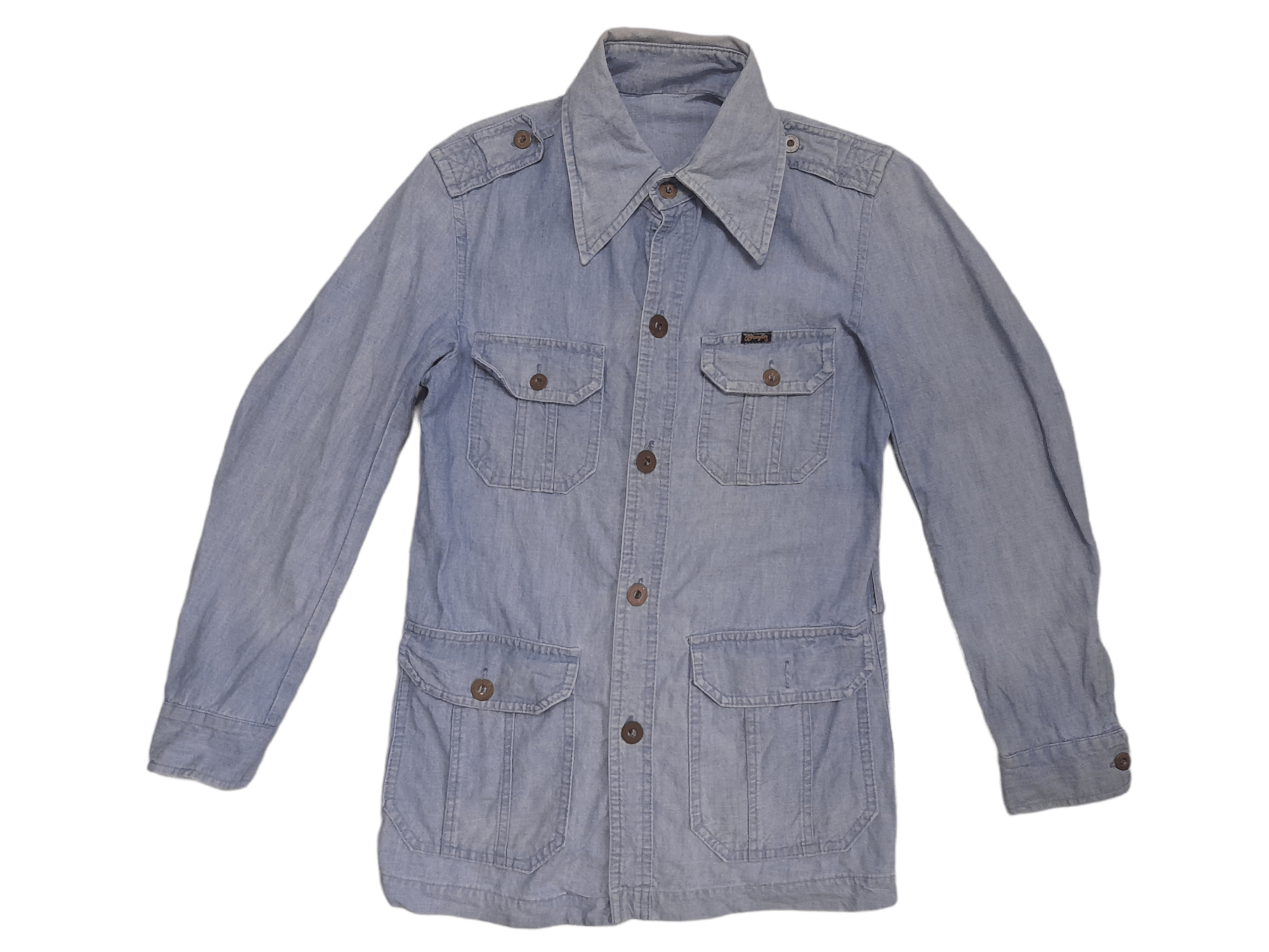 Vintage Wrangler Militaries Equipment Denim Jacket (E291) Size US M / EU 48-50 / 2 - 1 Thumbnail