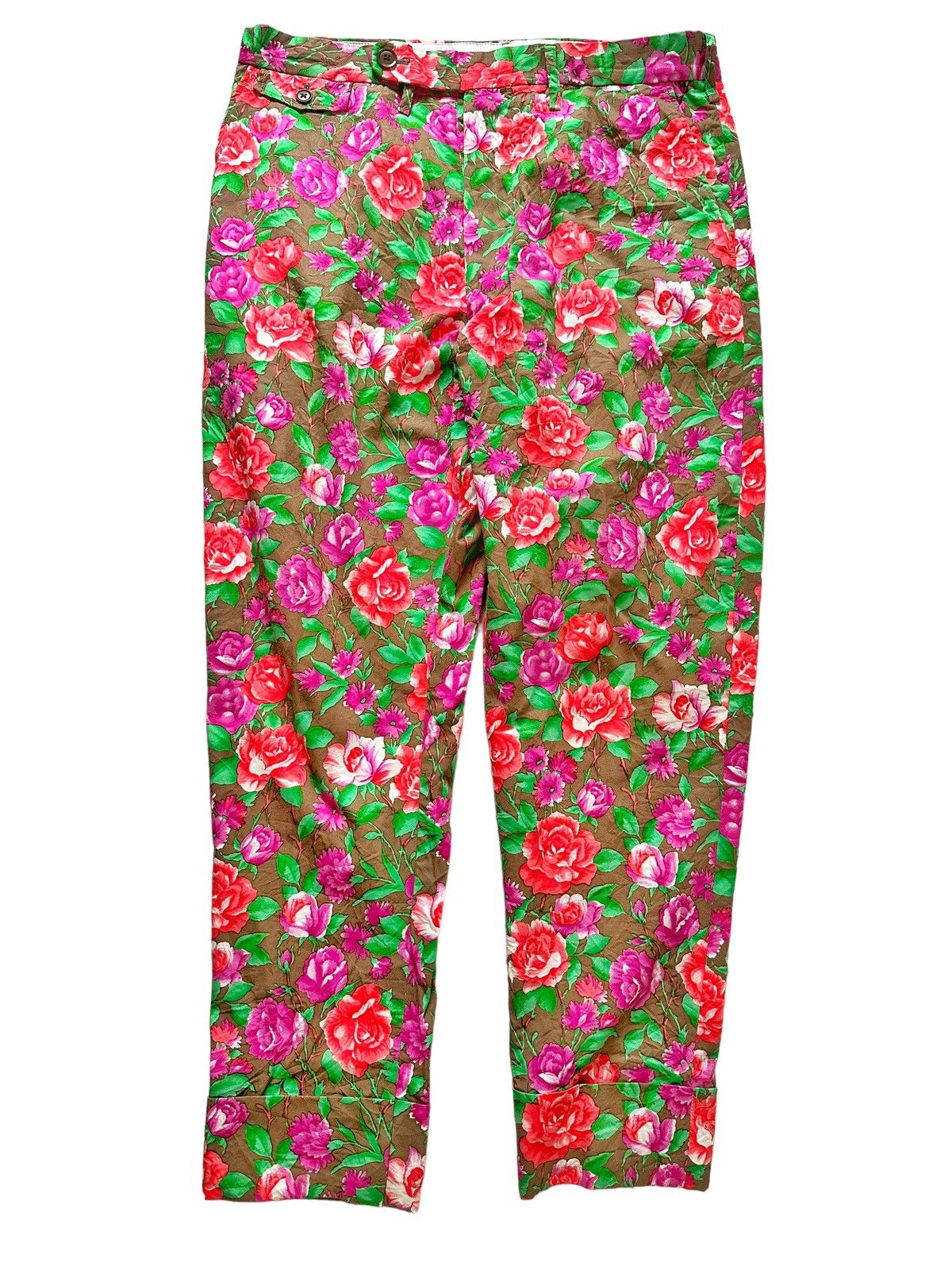 Yohji Yamamoto Runway SS2001 (Sz3) Floral Tailored Flower Trousers Size US 34 / EU 50 - 1 Thumbnail