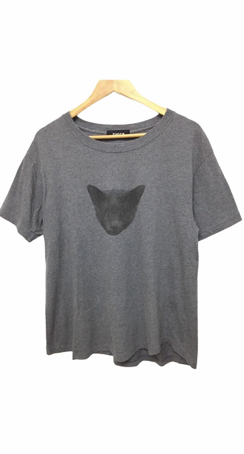 image of Cabane De Zucca x Issey Miyake Zucca By Issey Miyake Satanic Cat Oversize Tee in Grey, Women's (Siz