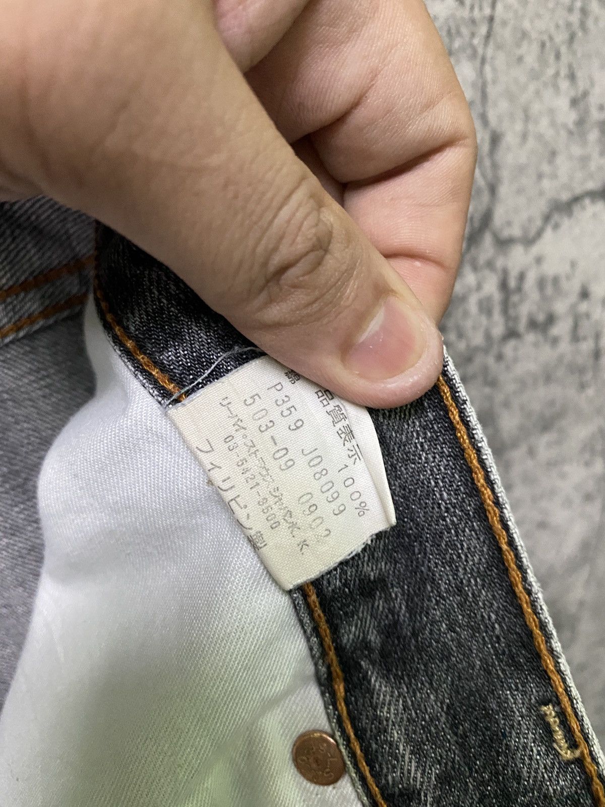 Levi's × Levi's Vintage Clothing × Vintage Vintage 90s LEVIS Black Grey 503 Distressed Denim Size US 28 / EU 44 - 21 Thumbnail