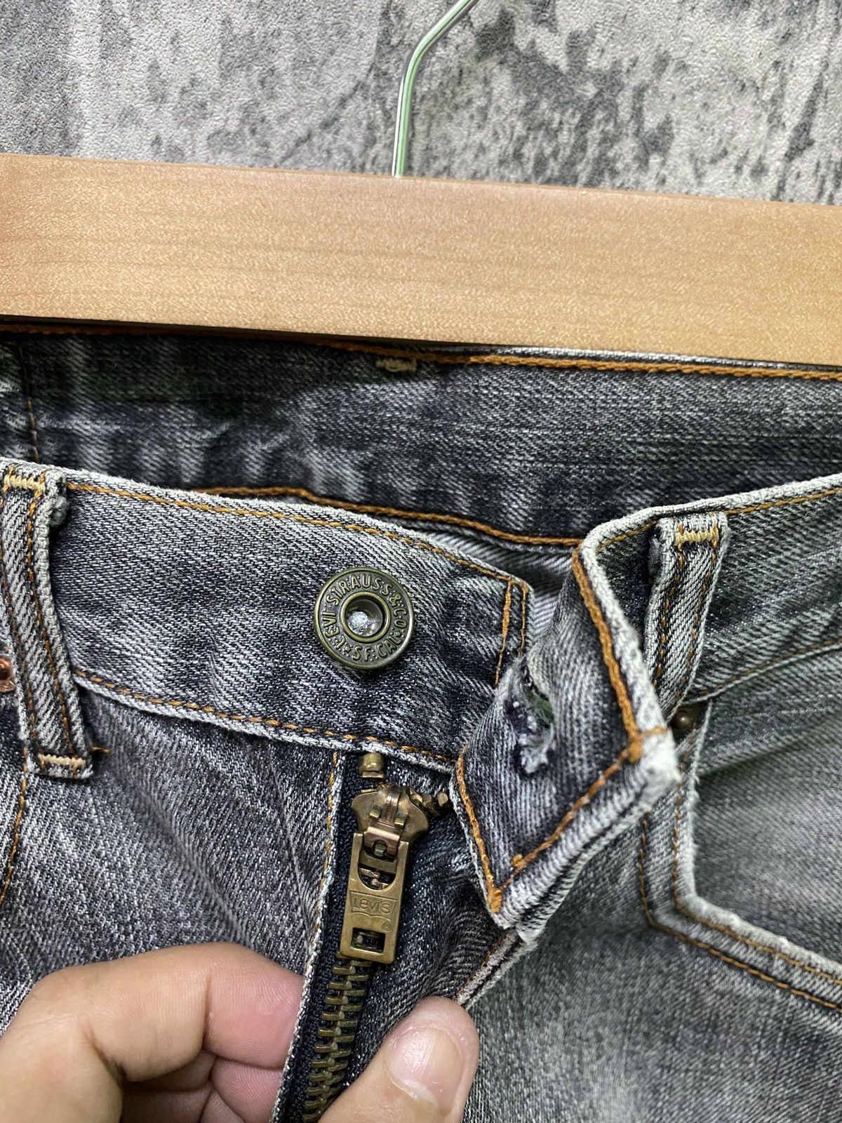 Levi's × Levi's Vintage Clothing × Vintage Vintage 90s LEVIS Black Grey 503 Distressed Denim Size US 28 / EU 44 - 19 Thumbnail