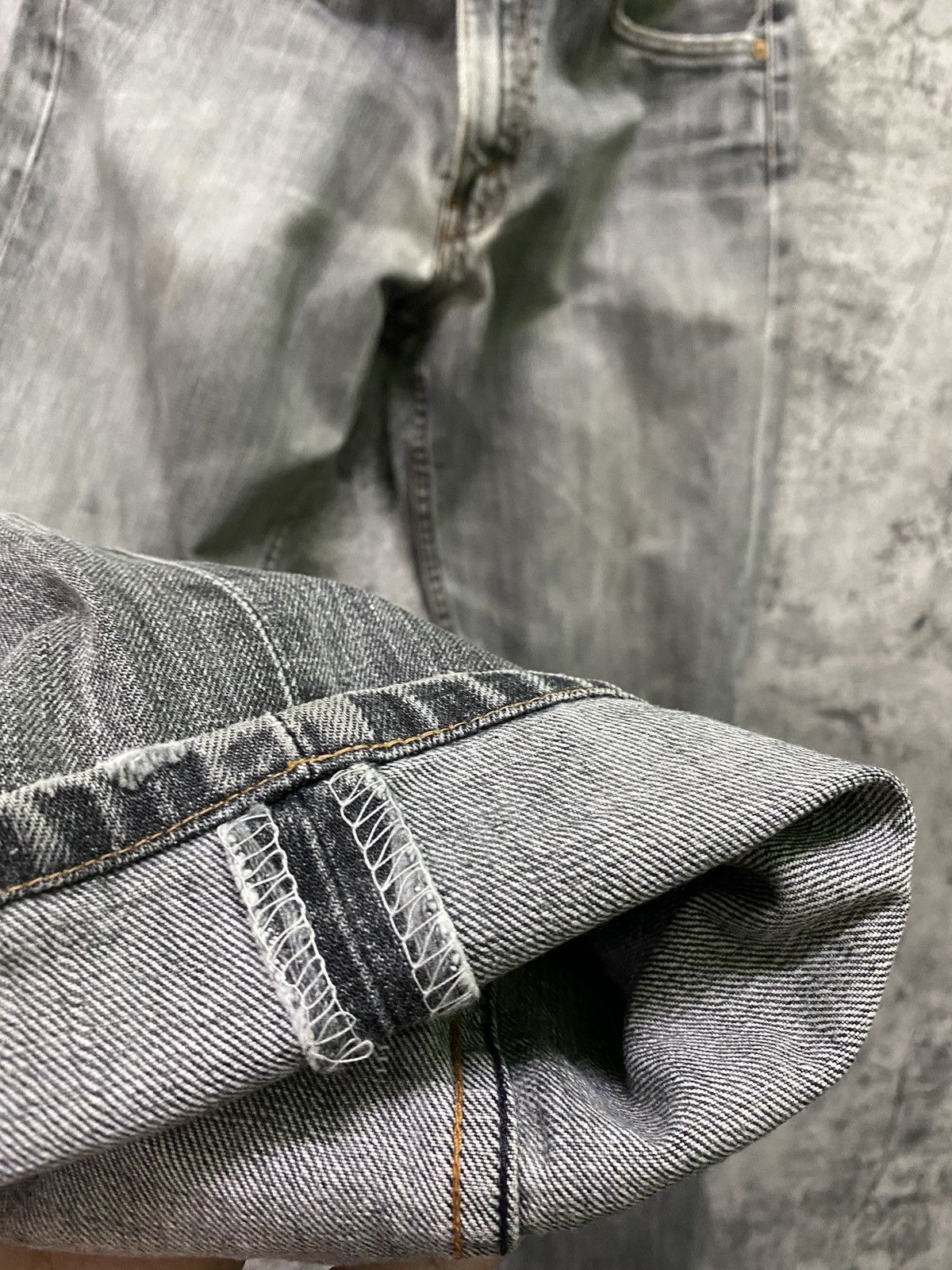 Levi's × Levi's Vintage Clothing × Vintage Vintage 90s LEVIS Black Grey 503 Distressed Denim Size US 28 / EU 44 - 22 Thumbnail