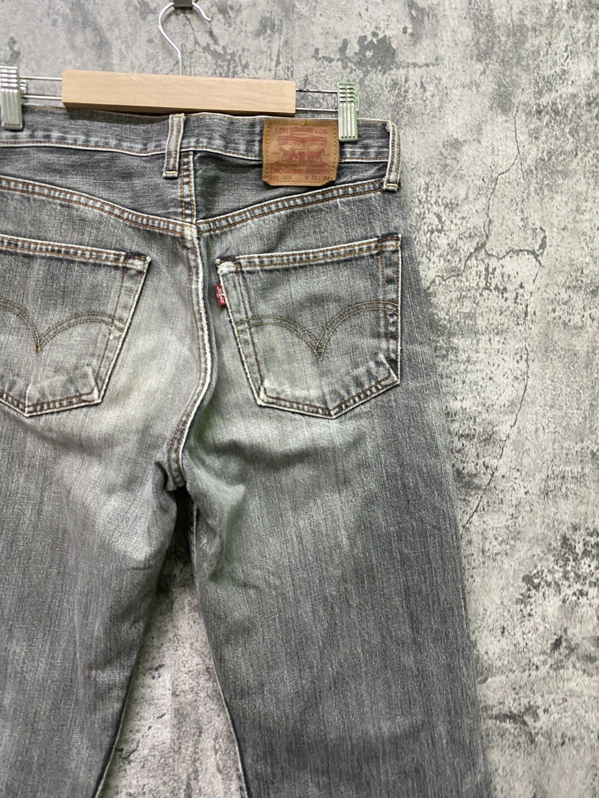 Levi's × Levi's Vintage Clothing × Vintage Vintage 90s LEVIS Black Grey 503 Distressed Denim Size US 28 / EU 44 - 11 Thumbnail