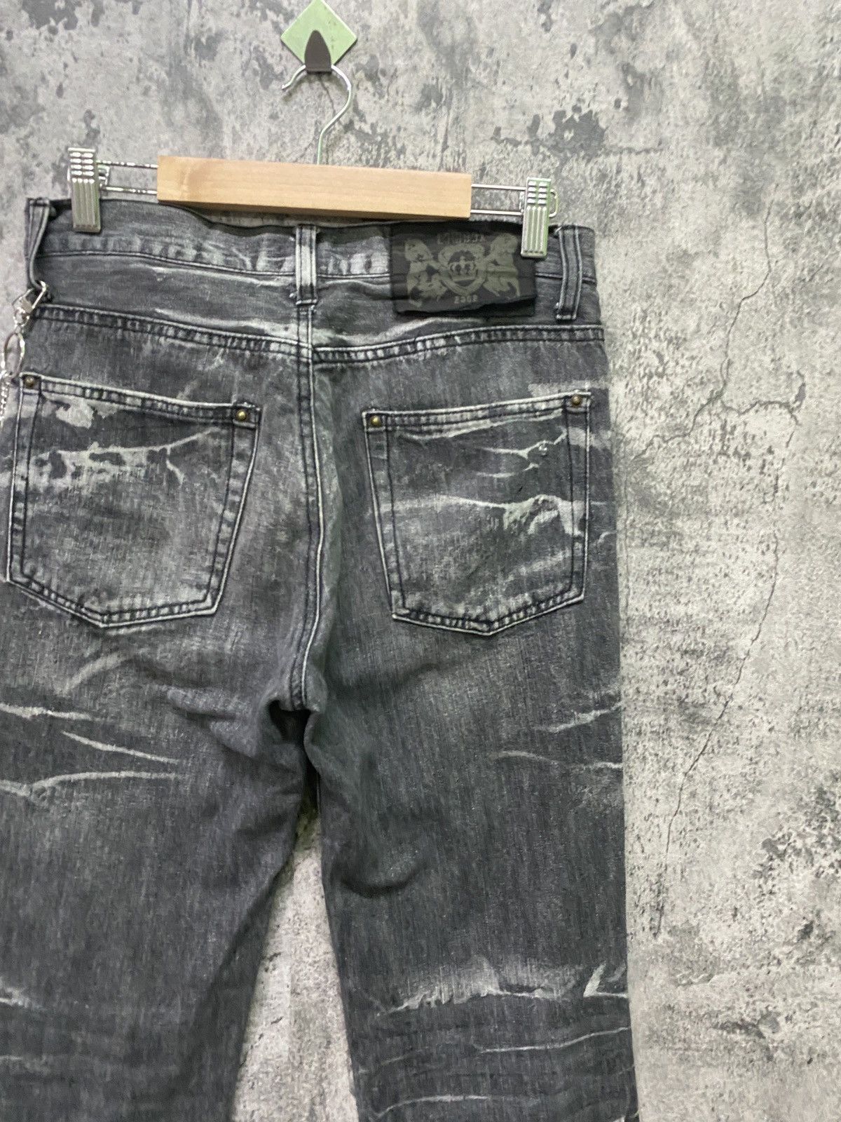 Hysteric Glamour × If Six Was Nine × Le Grande Bleu (L.G.B.) Vintage LOWBOX Black Acid Wash Claw Marks Denim Size US 29 - 13 Thumbnail