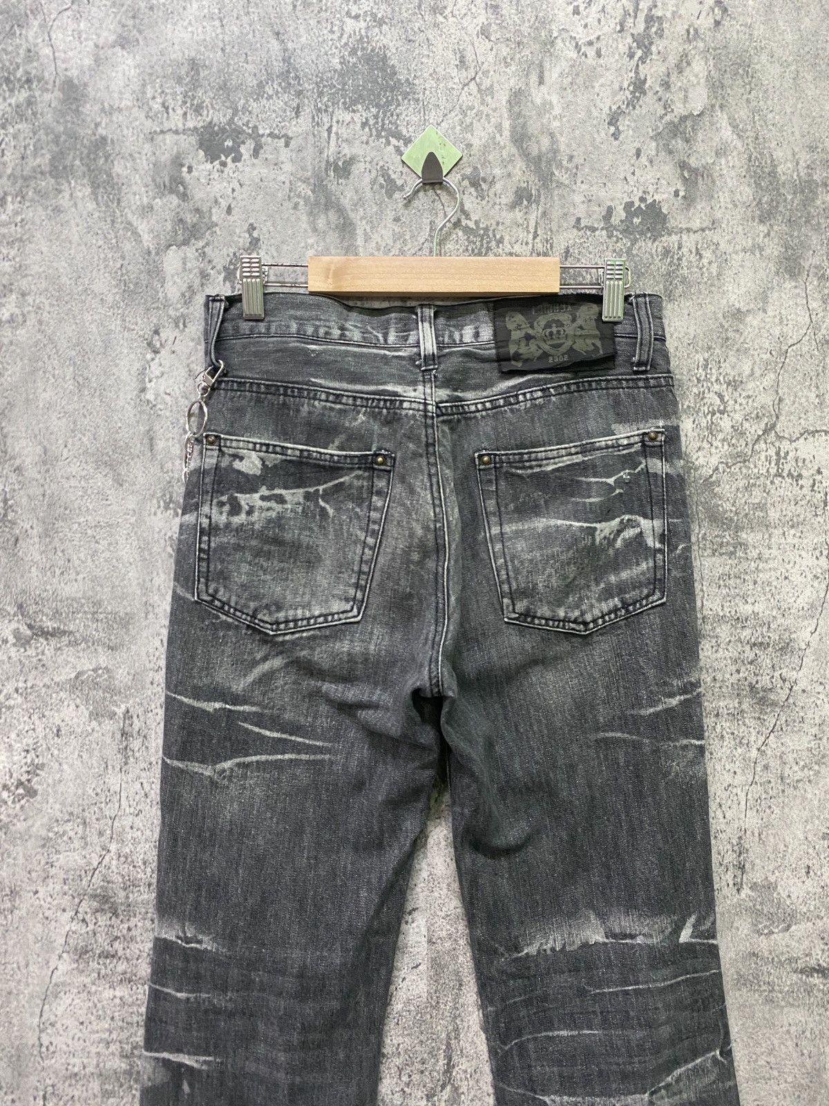 Hysteric Glamour × If Six Was Nine × Le Grande Bleu (L.G.B.) Vintage LOWBOX Black Acid Wash Claw Marks Denim Size US 29 - 11 Thumbnail