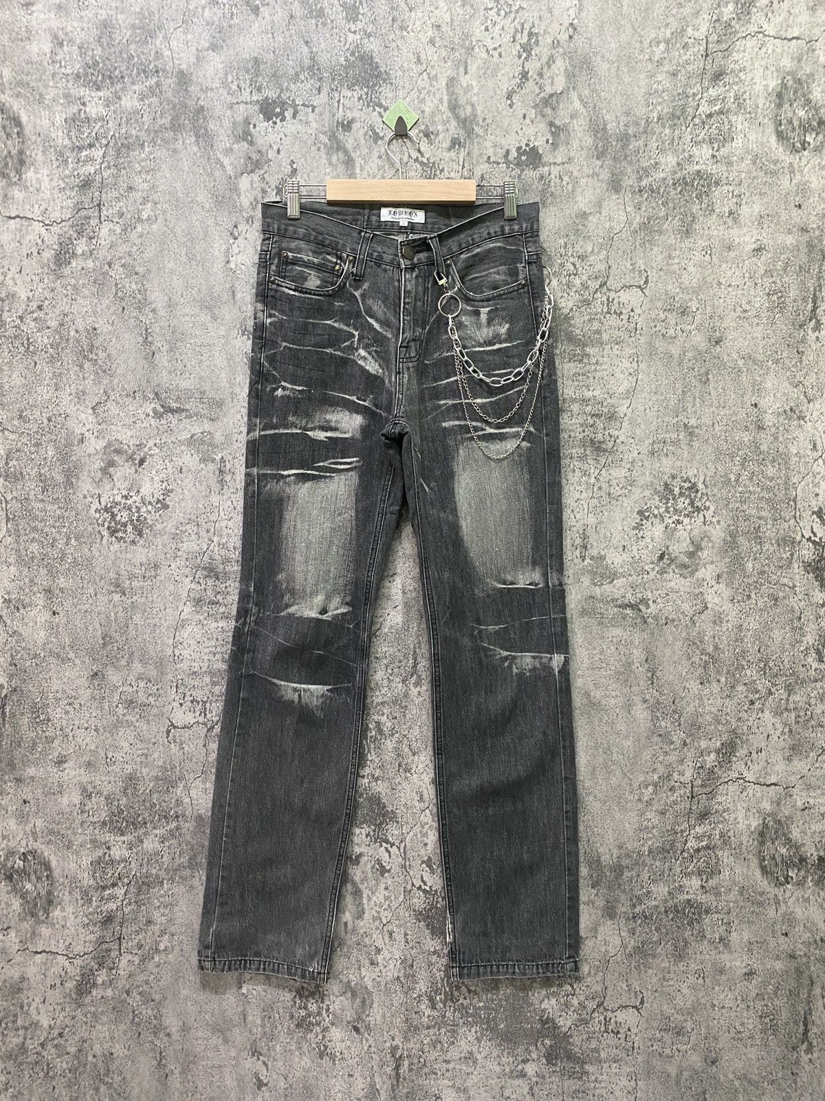 Hysteric Glamour × If Six Was Nine × Le Grande Bleu (L.G.B.) Vintage LOWBOX Black Acid Wash Claw Marks Denim Size US 29 - 1 Thumbnail