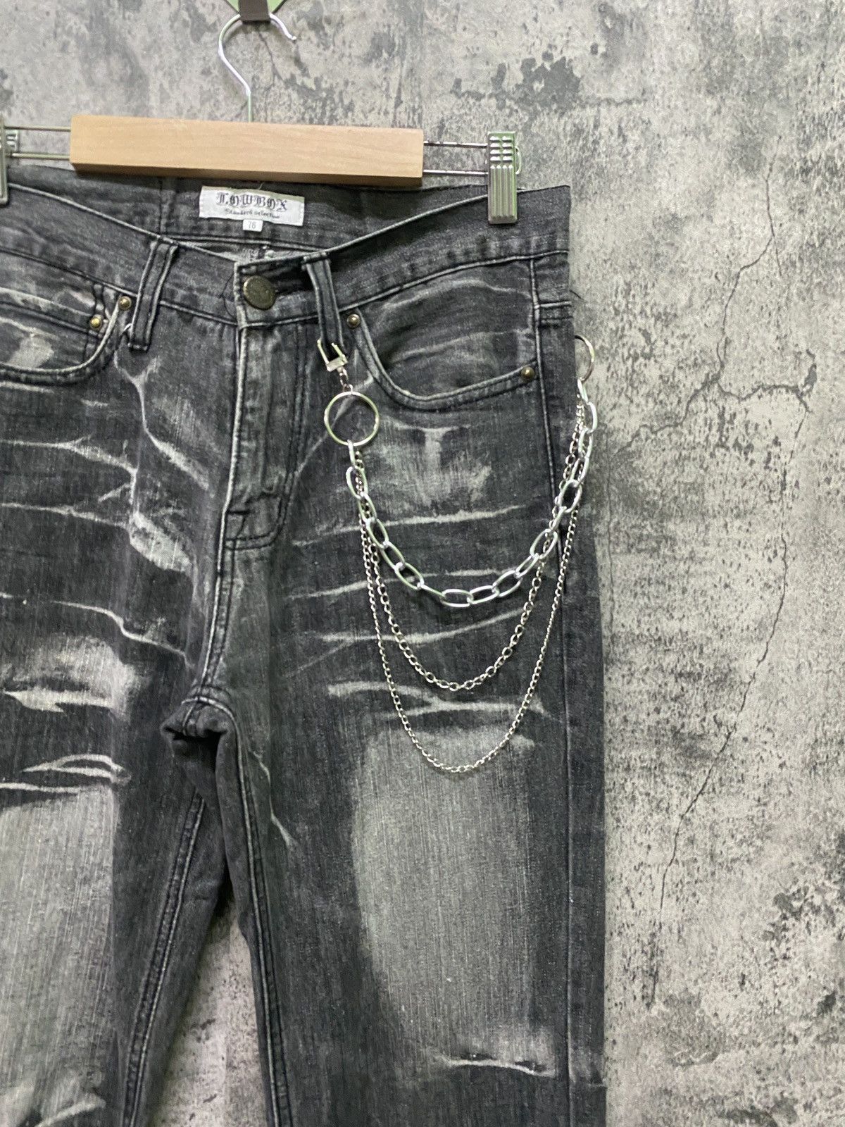 Hysteric Glamour × If Six Was Nine × Le Grande Bleu (L.G.B.) Vintage LOWBOX Black Acid Wash Claw Marks Denim Size US 29 - 5 Thumbnail