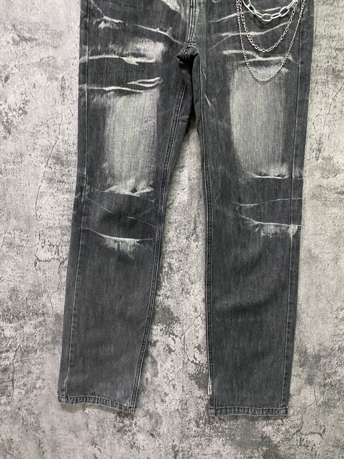 Hysteric Glamour × If Six Was Nine × Le Grande Bleu (L.G.B.) Vintage LOWBOX Black Acid Wash Claw Marks Denim Size US 29 - 8 Thumbnail