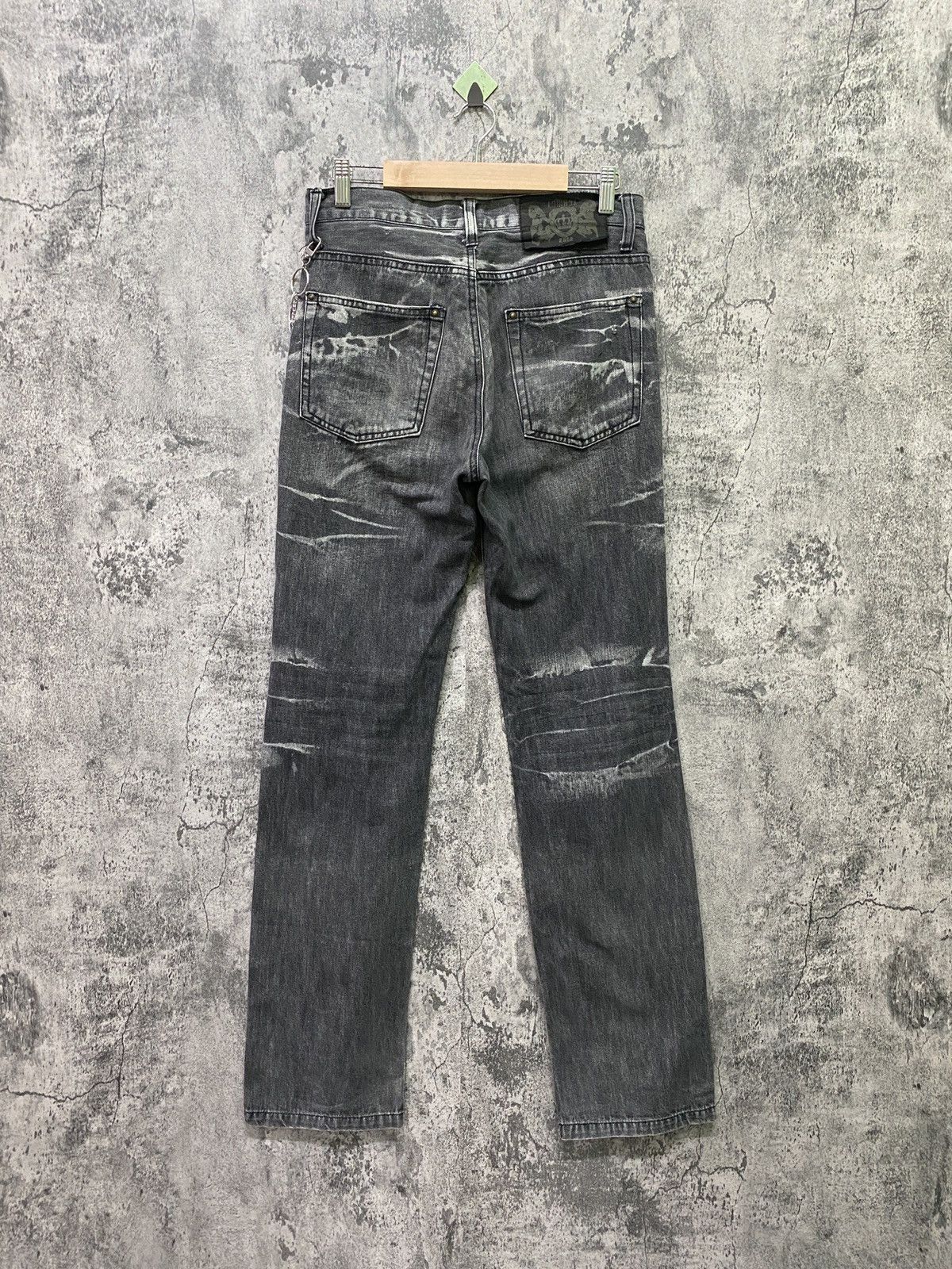 Hysteric Glamour × If Six Was Nine × Le Grande Bleu (L.G.B.) Vintage LOWBOX Black Acid Wash Claw Marks Denim Size US 29 - 2 Thumbnail