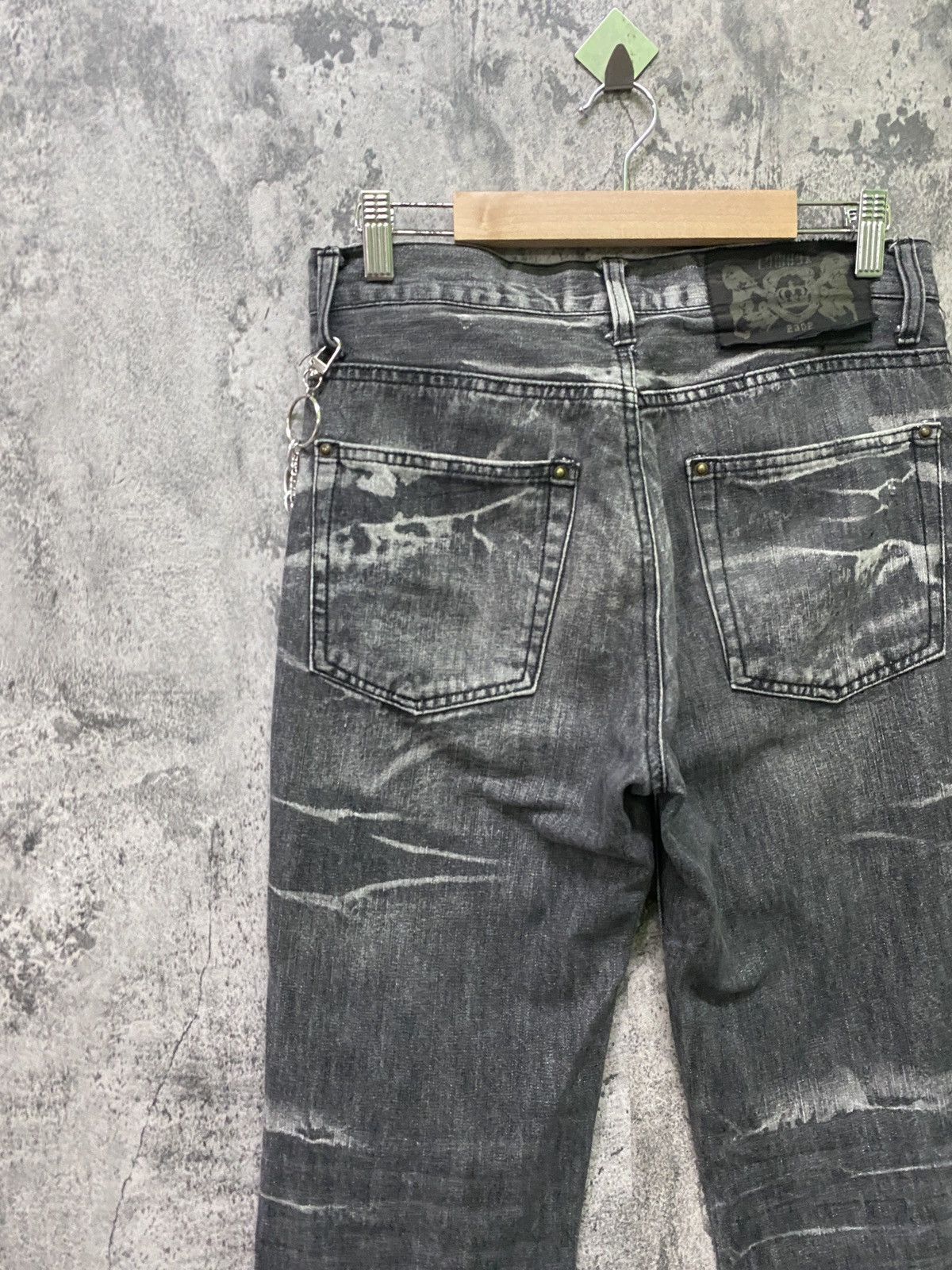 Hysteric Glamour × If Six Was Nine × Le Grande Bleu (L.G.B.) Vintage LOWBOX Black Acid Wash Claw Marks Denim Size US 29 - 12 Thumbnail