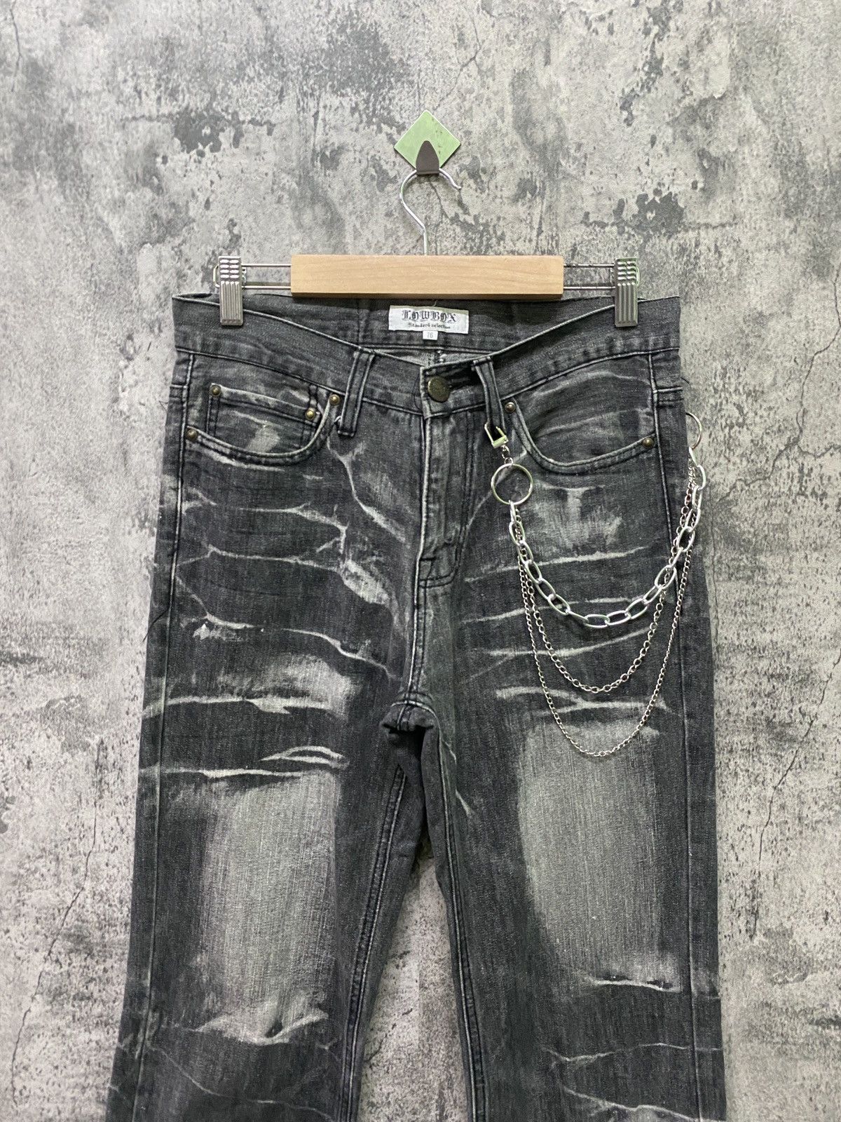 Hysteric Glamour × If Six Was Nine × Le Grande Bleu (L.G.B.) Vintage LOWBOX Black Acid Wash Claw Marks Denim Size US 29 - 3 Thumbnail
