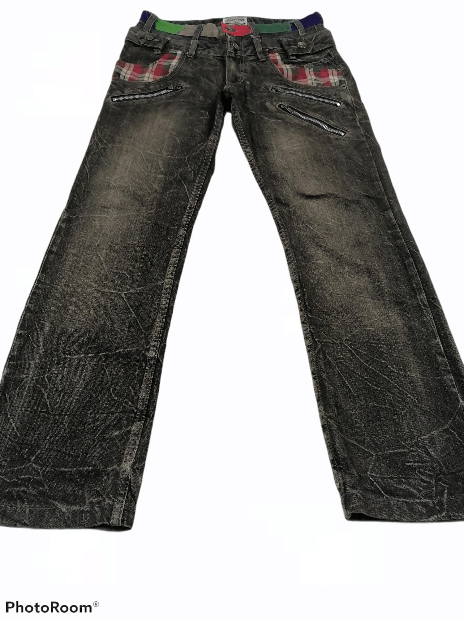 Japanese Brand Patina Double Waist Flash Distressed Denim Pants Size US 30 / EU 46 - 1 Thumbnail