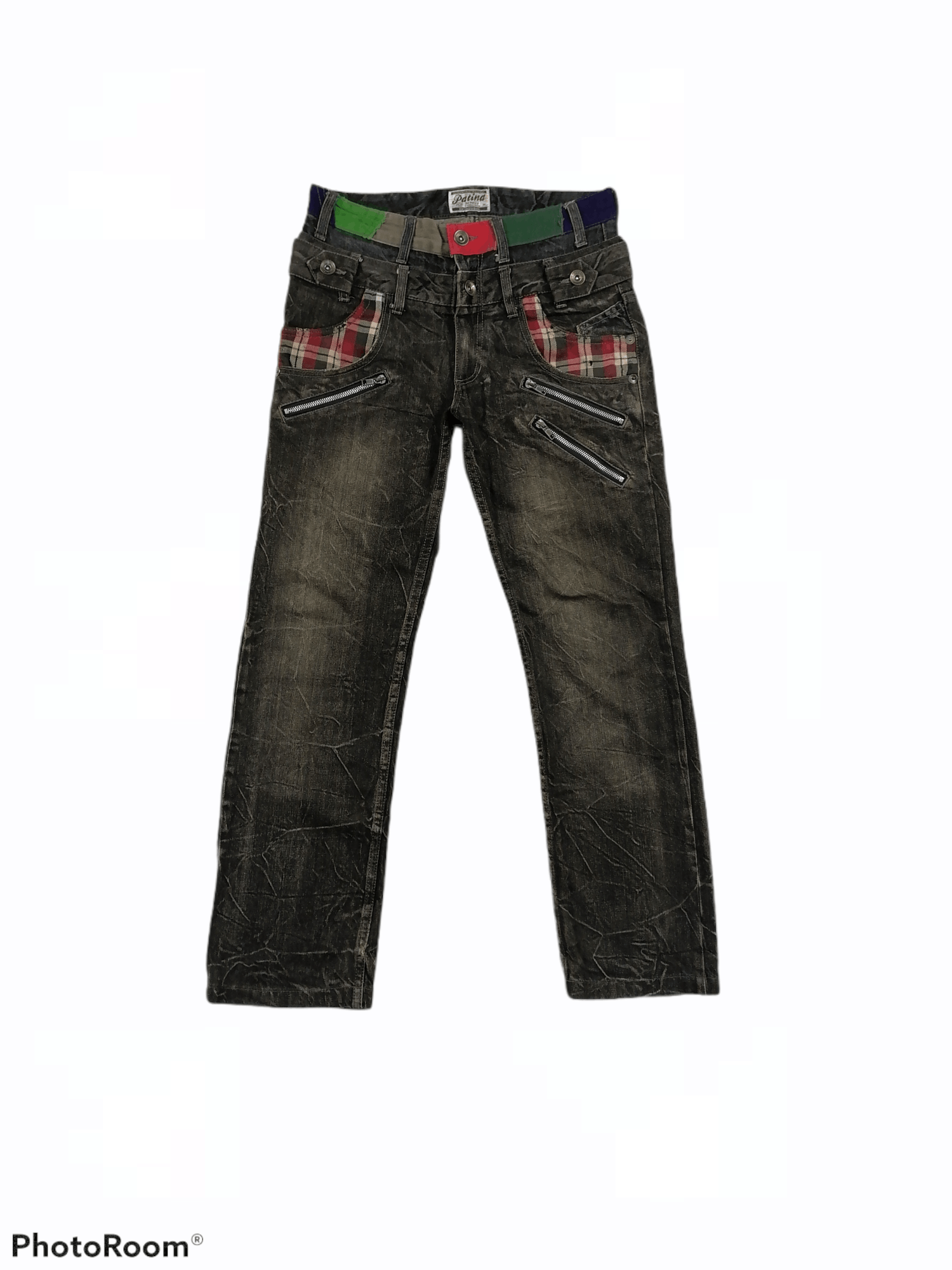 Japanese Brand Patina Double Waist Flash Distressed Denim Pants Size US 30 / EU 46 - 2 Thumbnail