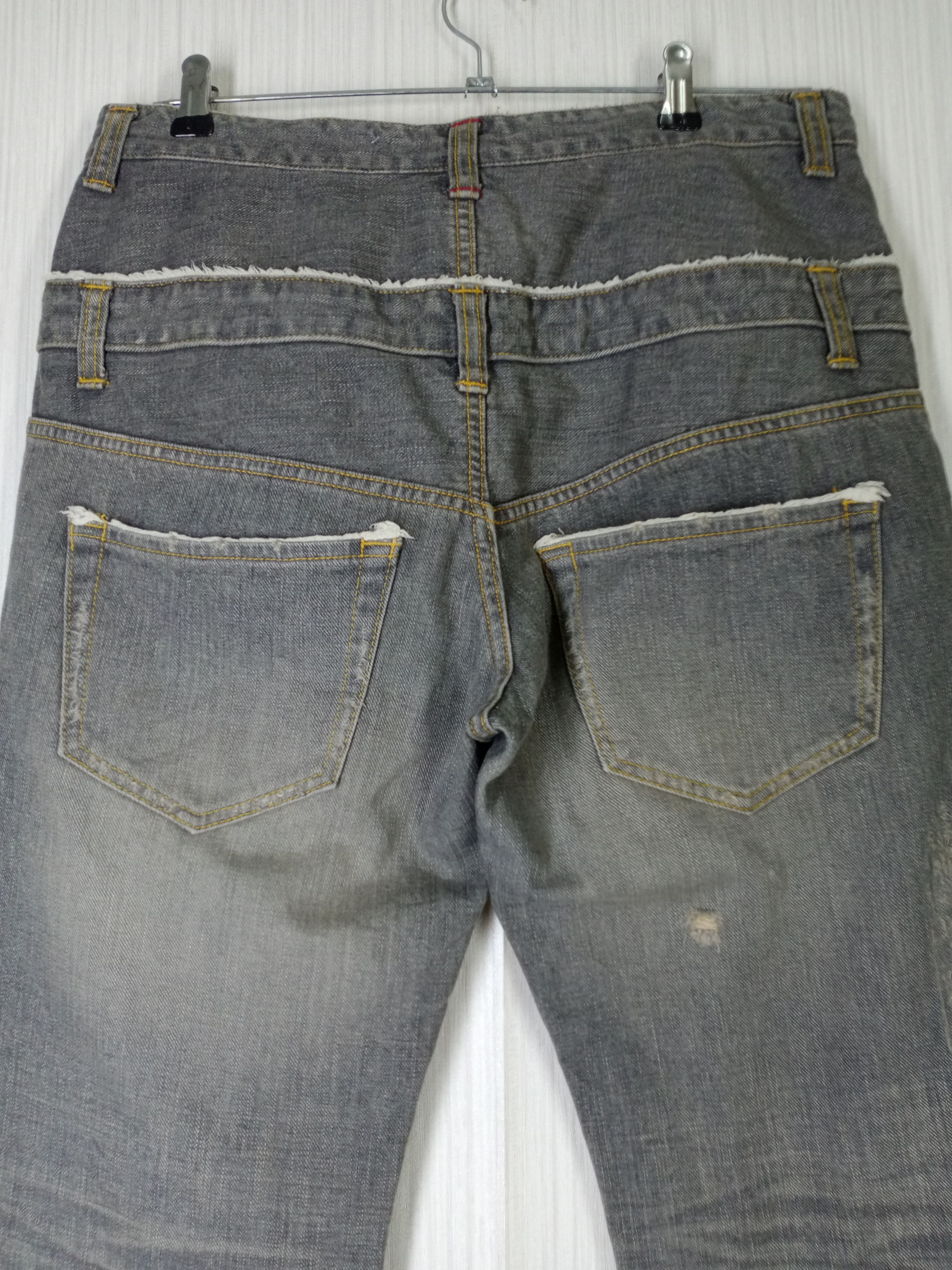 Designer × Issey Miyake Sunaokuwahara Issey Miyake Double Waist Distressed Denim Size US 32 / EU 48 - 10 Thumbnail