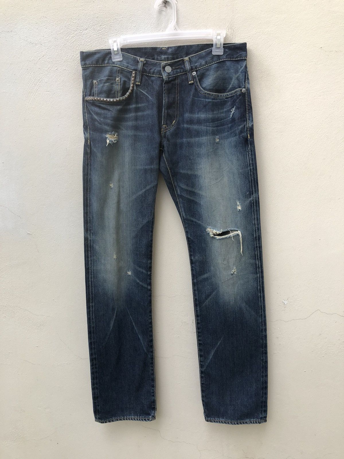 Vintage HG Japan Rips Distressed Selvedge Denim Jeans