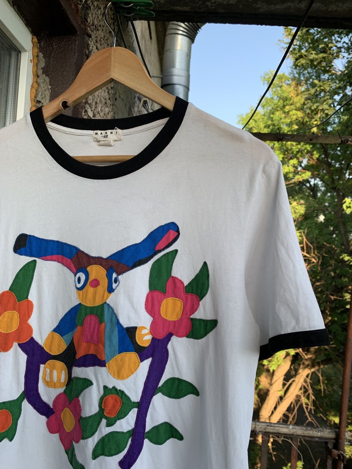 H&M Marni x H&M Art Embroidered Logo White T-Shirt Size US M / EU 48-50 / 2 - 2 Thumbnail