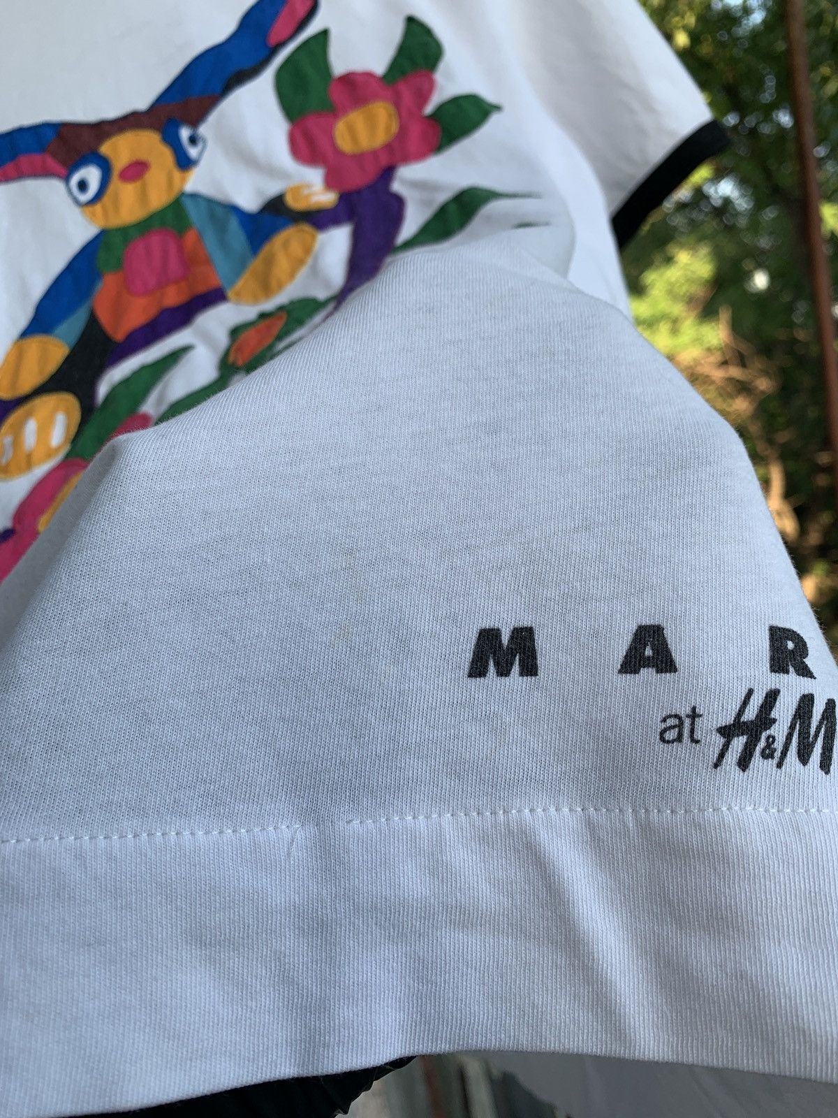 H&M Marni x H&M Art Embroidered Logo White T-Shirt Size US M / EU 48-50 / 2 - 15 Thumbnail