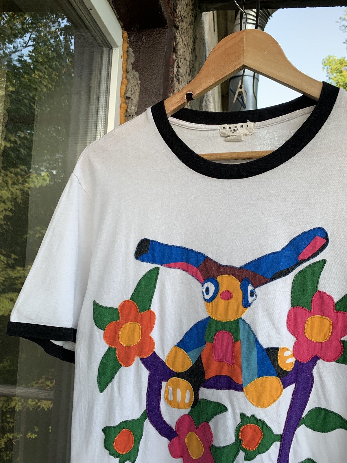 H&M Marni x H&M Art Embroidered Logo White T-Shirt Size US M / EU 48-50 / 2 - 3 Thumbnail