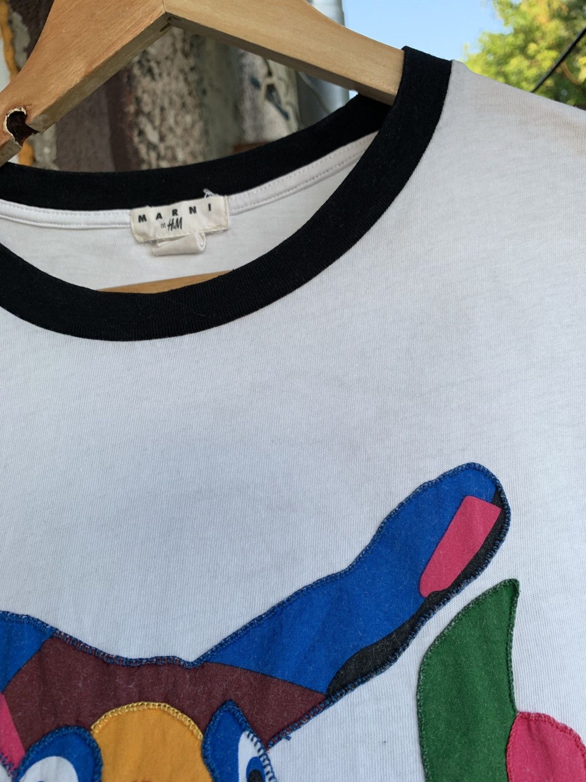 H&M Marni x H&M Art Embroidered Logo White T-Shirt Size US M / EU 48-50 / 2 - 16 Thumbnail