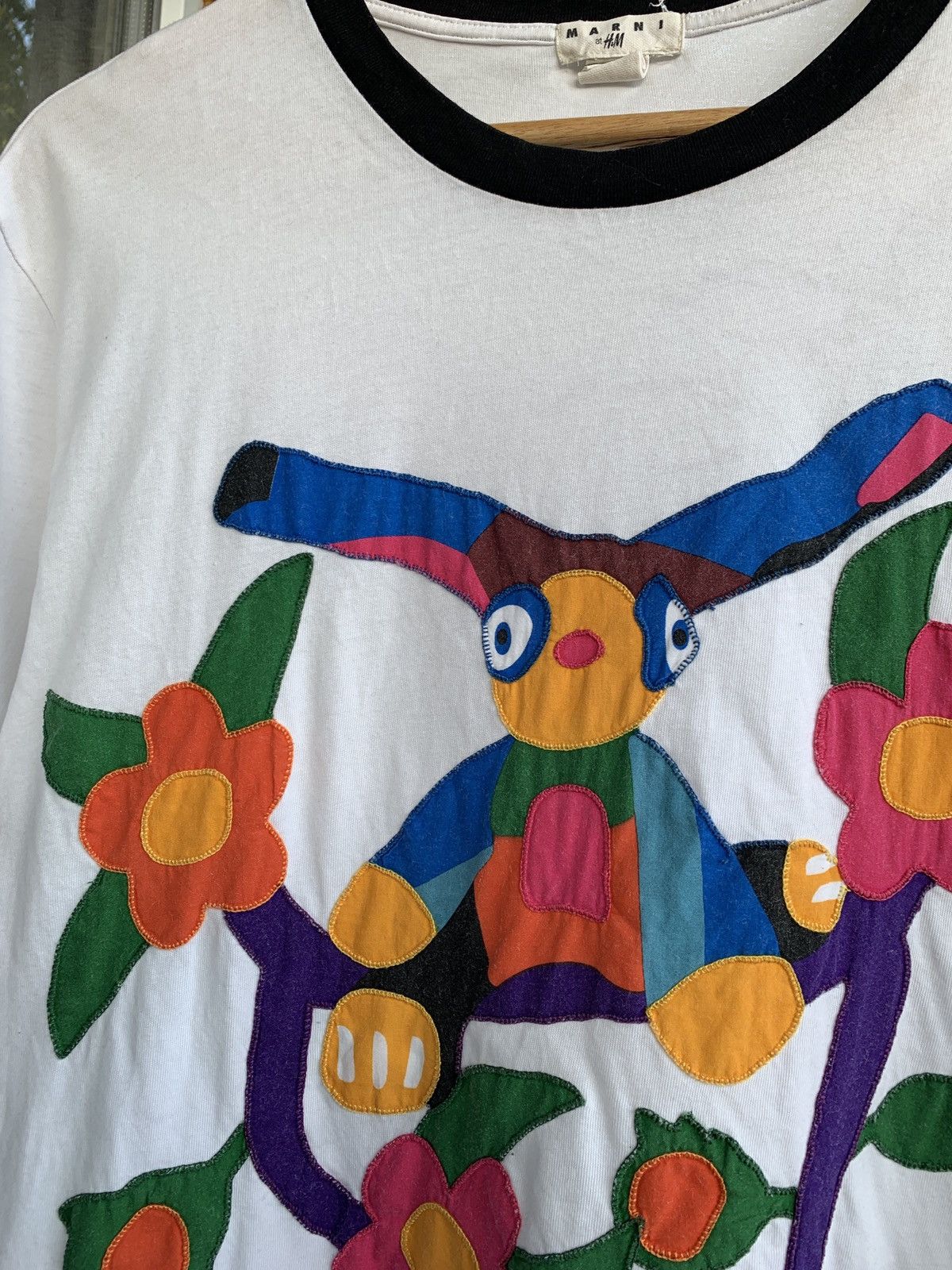 H&M Marni x H&M Art Embroidered Logo White T-Shirt Size US M / EU 48-50 / 2 - 5 Thumbnail