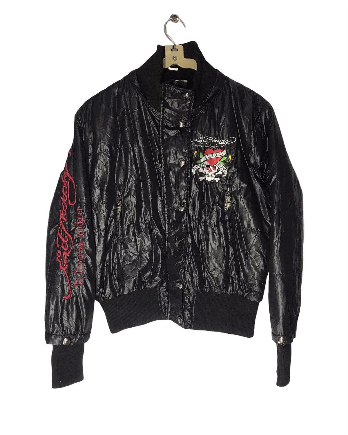 Christian Audigier × Ed Hardy Ed hardy embroidered logo down puffer jacket Size US S / EU 44-46 / 1 - 1 Thumbnail