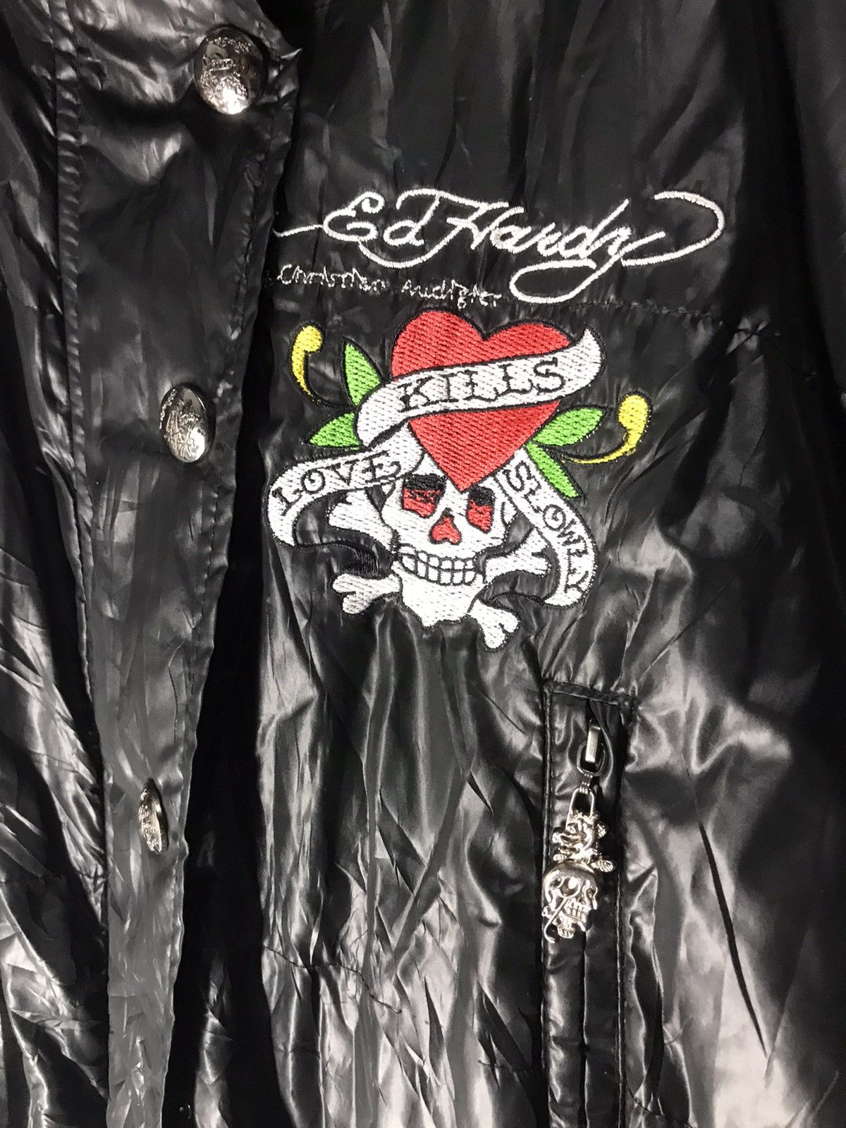 Christian Audigier × Ed Hardy Ed hardy embroidered logo down puffer jacket Size US S / EU 44-46 / 1 - 10 Thumbnail