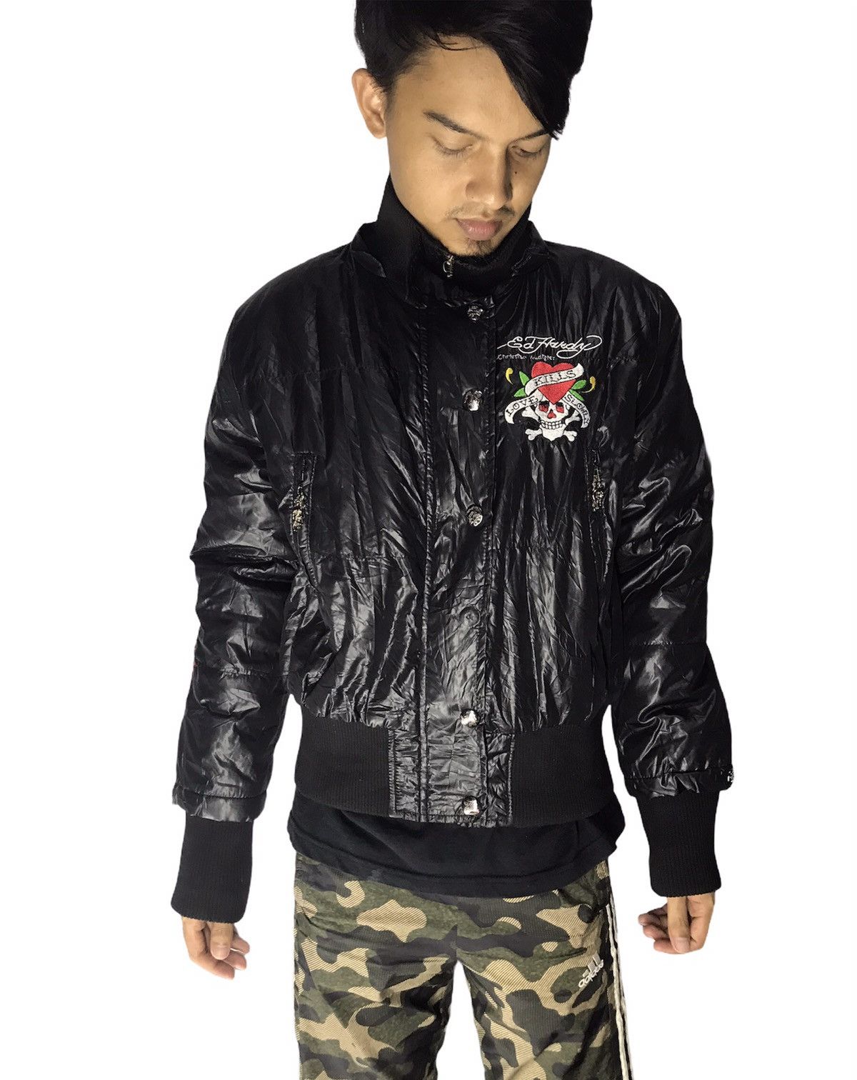 Christian Audigier × Ed Hardy Ed hardy embroidered logo down puffer jacket Size US S / EU 44-46 / 1 - 3 Thumbnail